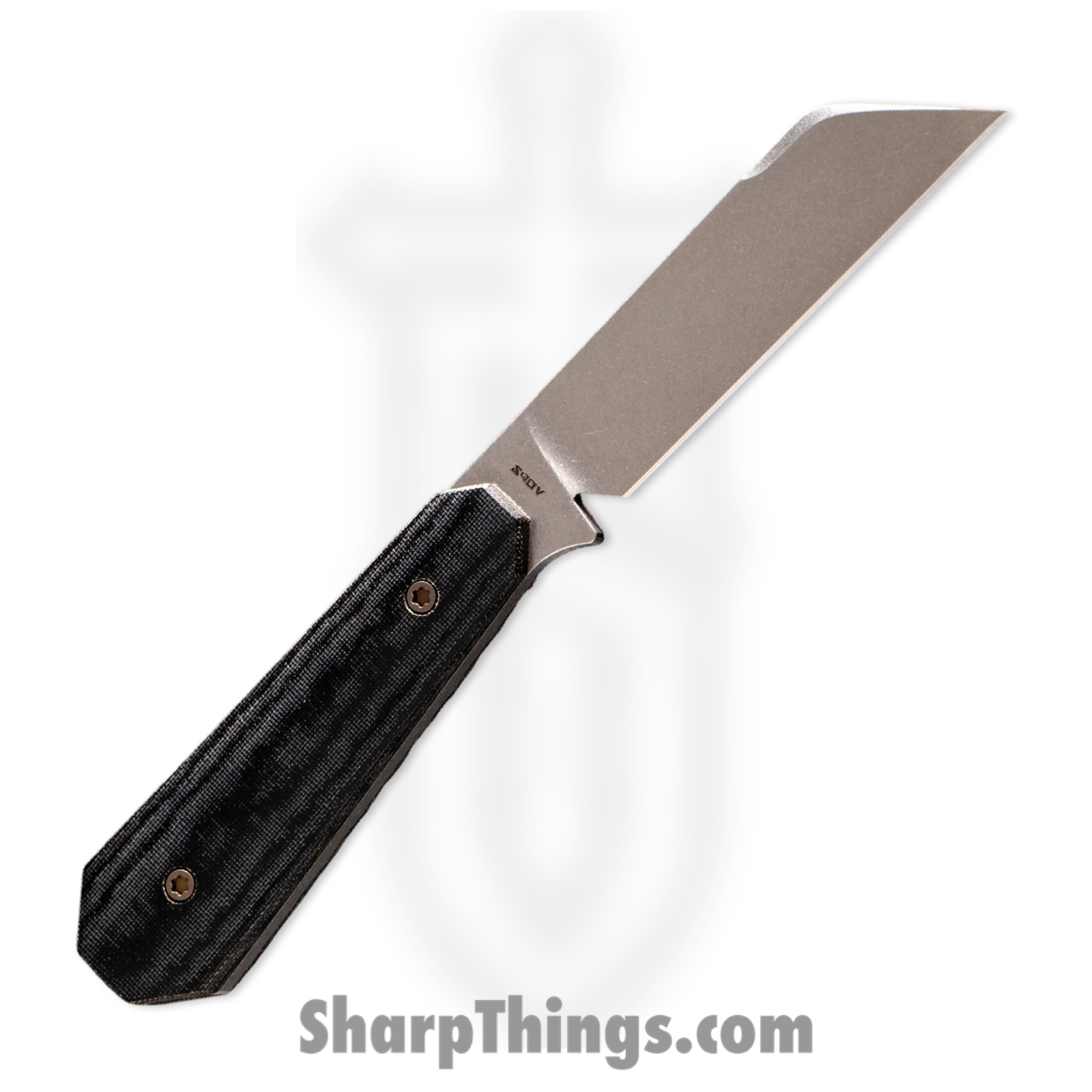 Jack Wolf Knives - FIXEDCBK - Midnight FIXedc - Fixed Blade Knife - S90V Stonewashed Hollow Grind Sheepsfoot - Polished Linen Micarta - Black - Image 2