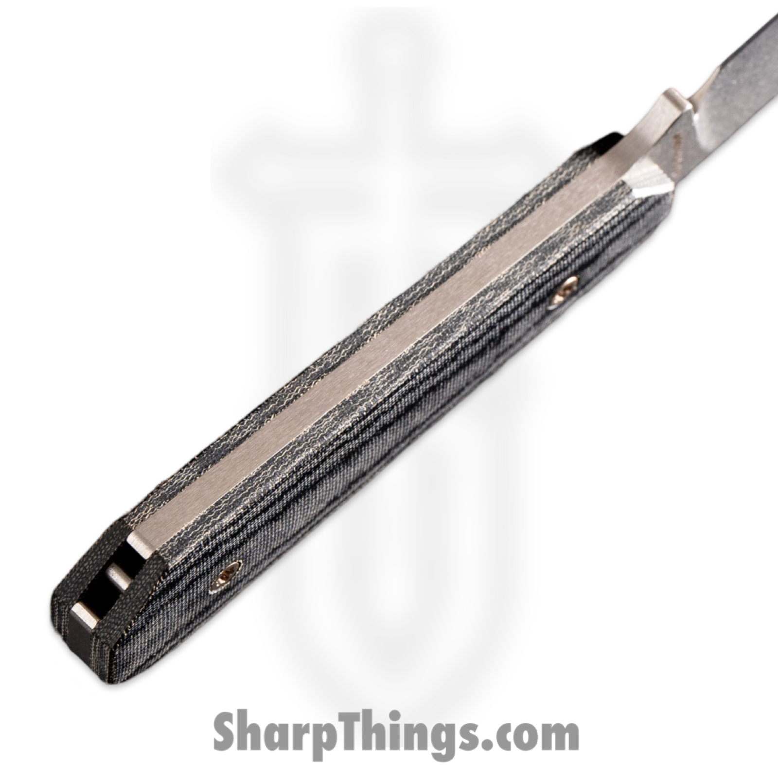 Jack Wolf Knives - FIXEDCBK - Midnight FIXedc - Fixed Blade Knife - S90V Stonewashed Hollow Grind Sheepsfoot - Polished Linen Micarta - Black - Image 4