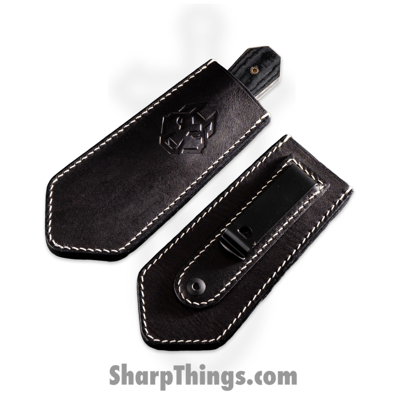 Jack Wolf Knives - FIXEDCBK - Midnight FIXedc - Fixed Blade Knife - S90V Stonewashed Hollow Grind Sheepsfoot - Polished Linen Micarta - Black - Image 6