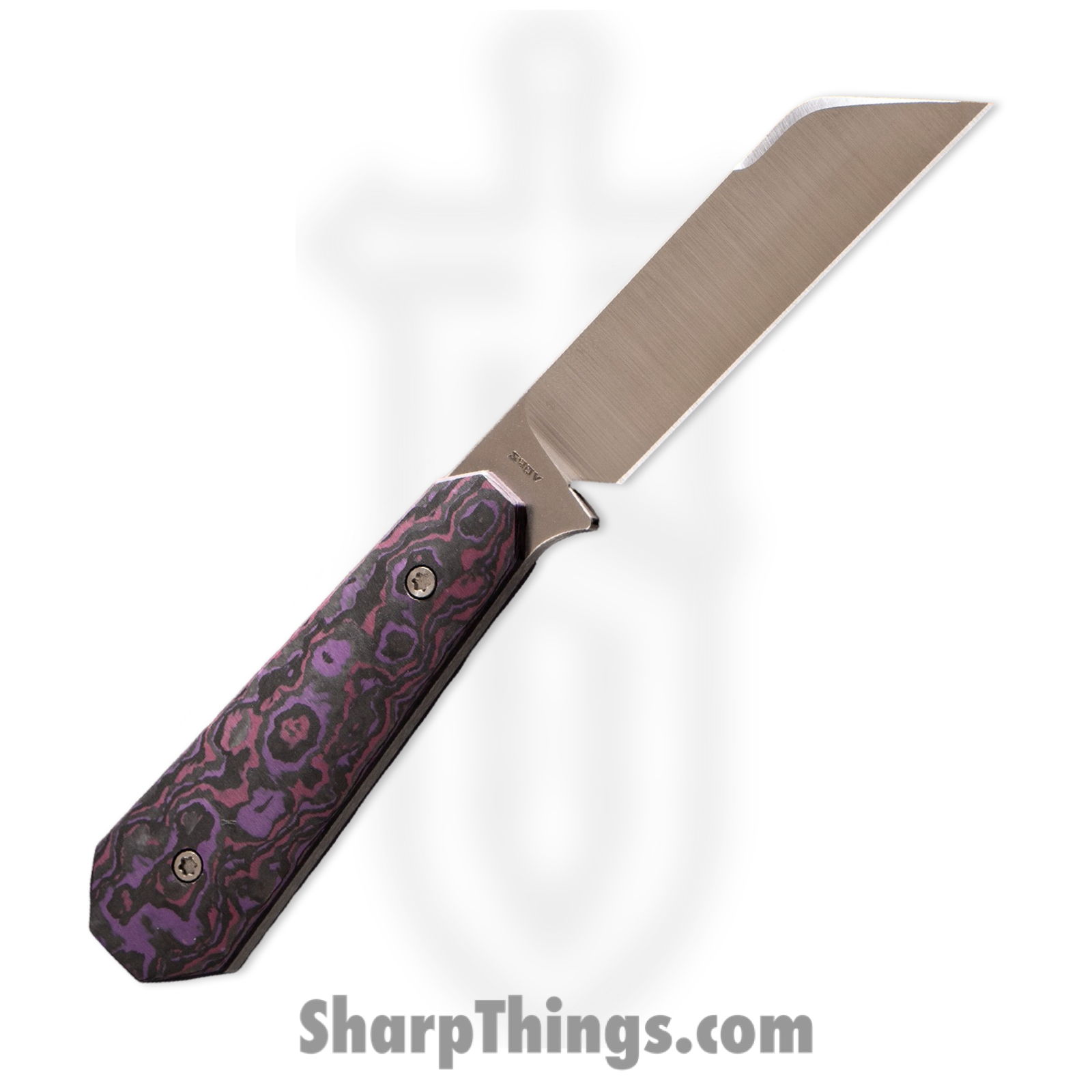 Jack Wolf Knives - FIXEDCPH - Midnight FIXedc - Fixed Blade Knife - S90V Satin Hollow Grind Sheepsfoot - Purple Haze Fat CF - Purple - Image 2