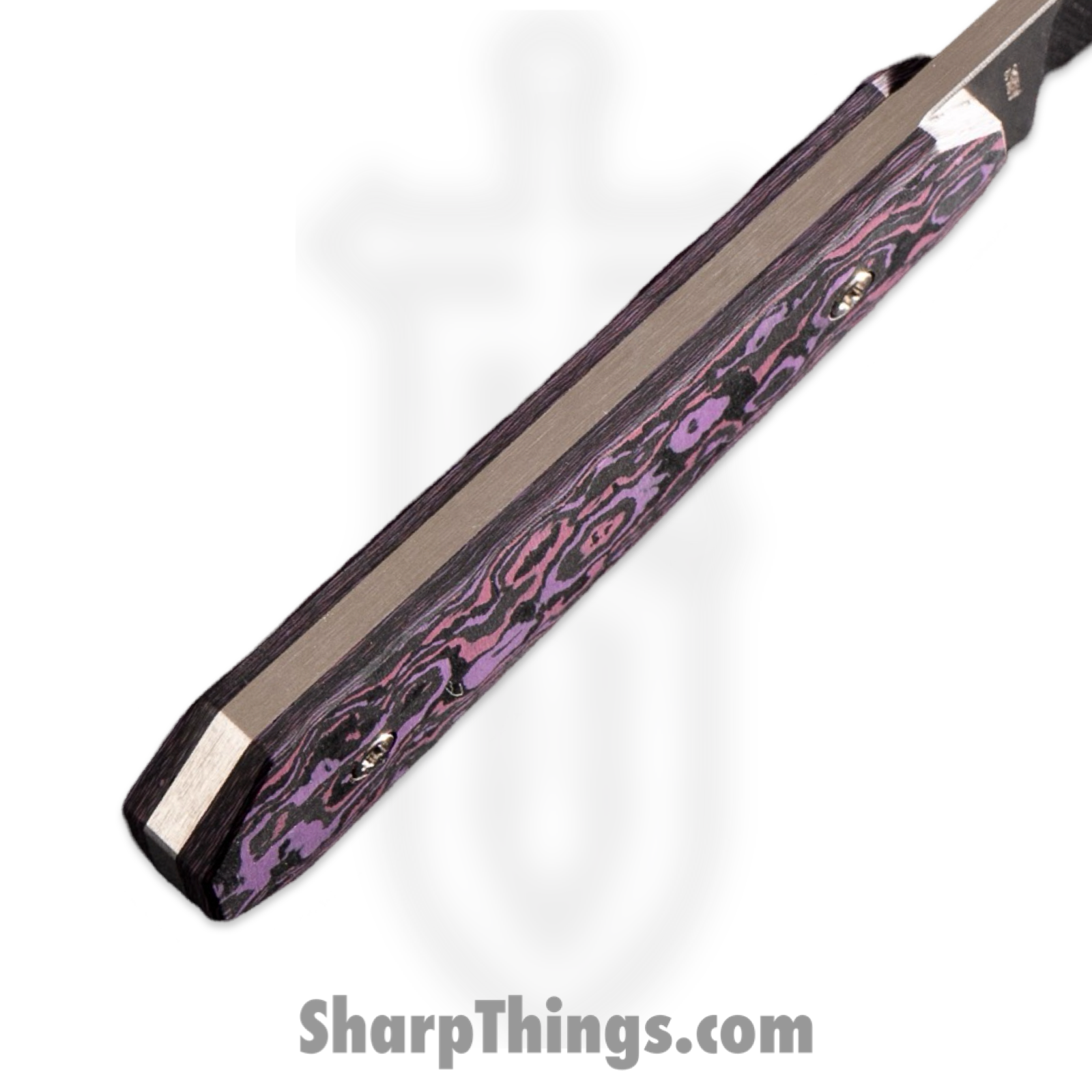 Jack Wolf Knives - FIXEDCPH - Midnight FIXedc - Fixed Blade Knife - S90V Satin Hollow Grind Sheepsfoot - Purple Haze Fat CF - Purple - Image 4