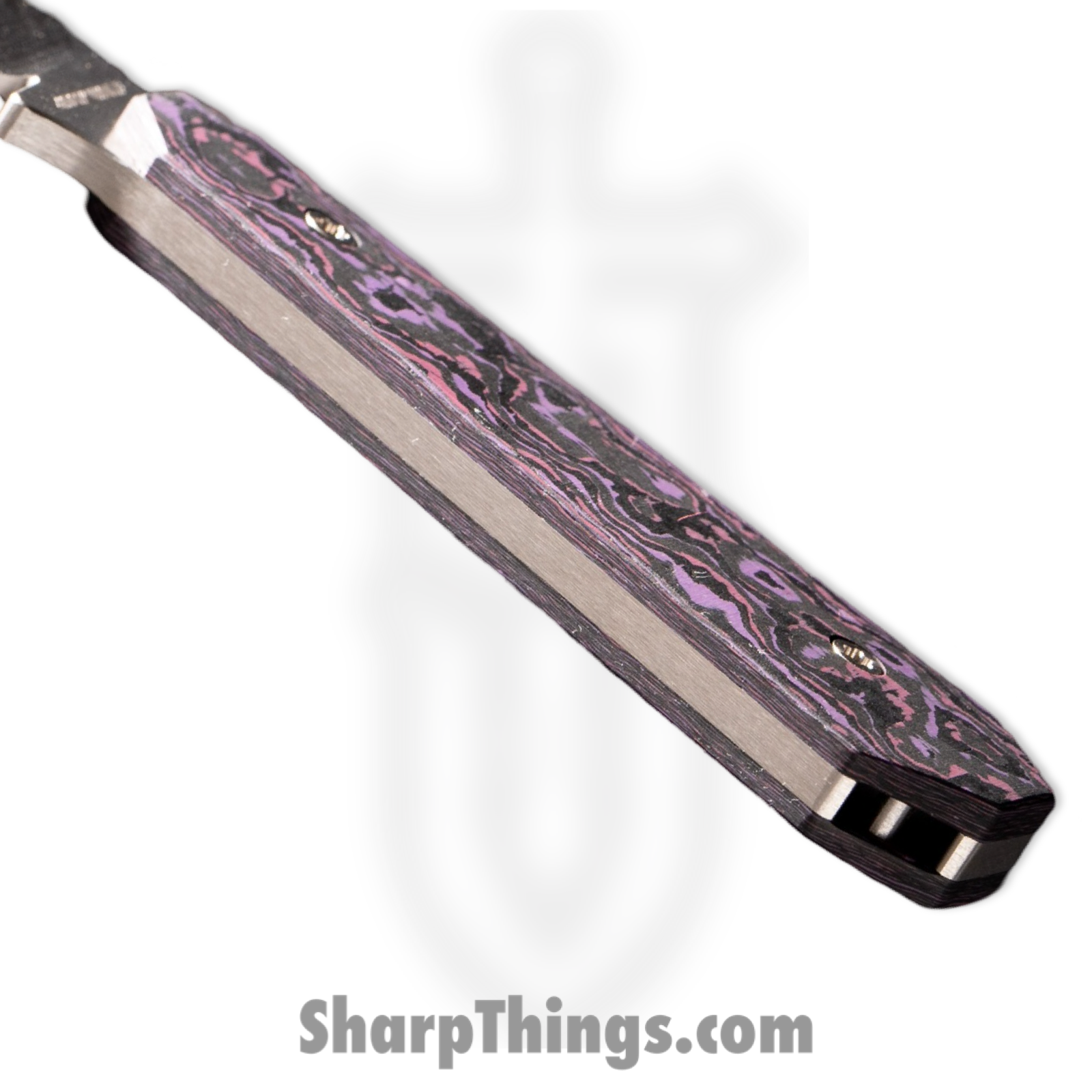 Jack Wolf Knives - FIXEDCPH - Midnight FIXedc - Fixed Blade Knife - S90V Satin Hollow Grind Sheepsfoot - Purple Haze Fat CF - Purple - Image 3