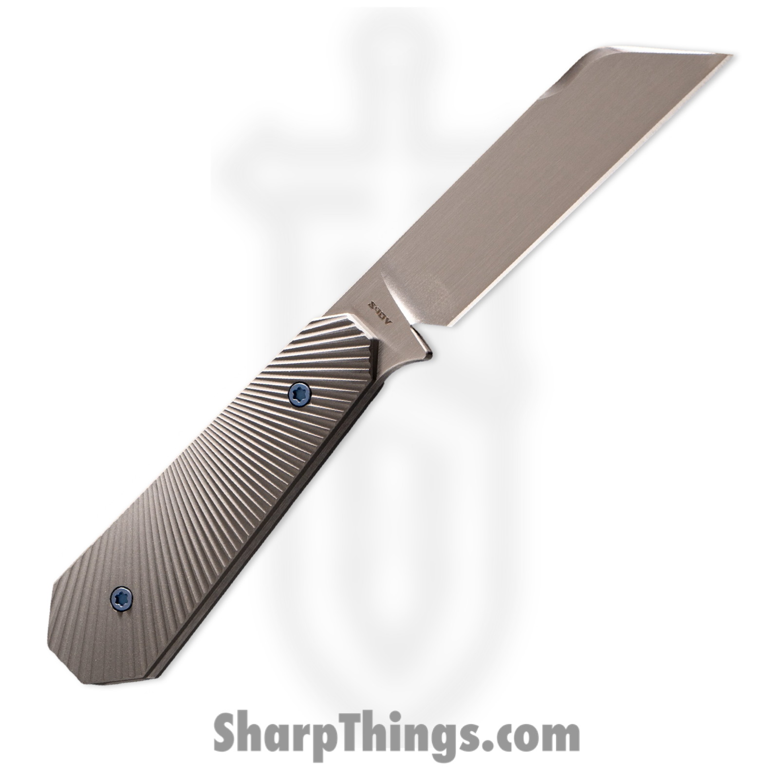 Jack Wolf Knives - FIXEDCSB - Midnight FIXedc - Fixed Blade Knife - S90V Hand Satin Hollow Grind Sheepsfoot - Milled Ti Starburst - Gray - Image 2
