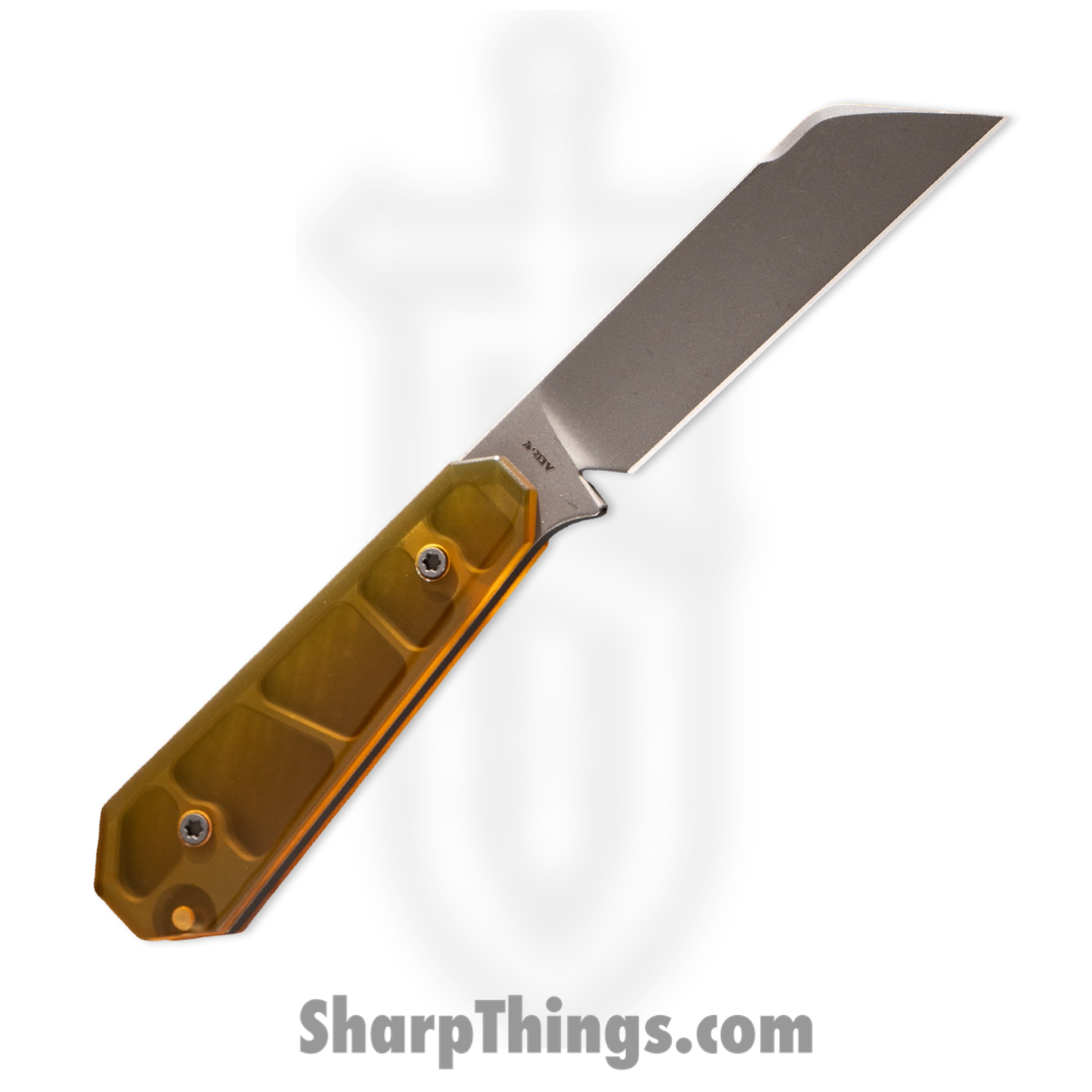 Jack Wolf Knives - FIXEDCUL - Midnight FIXedc - Fixed Blade Knife - S90V Blasted/Tumbled Hollow Grind Sheepsfoot - Polished Ultem - Yellow - Image 2