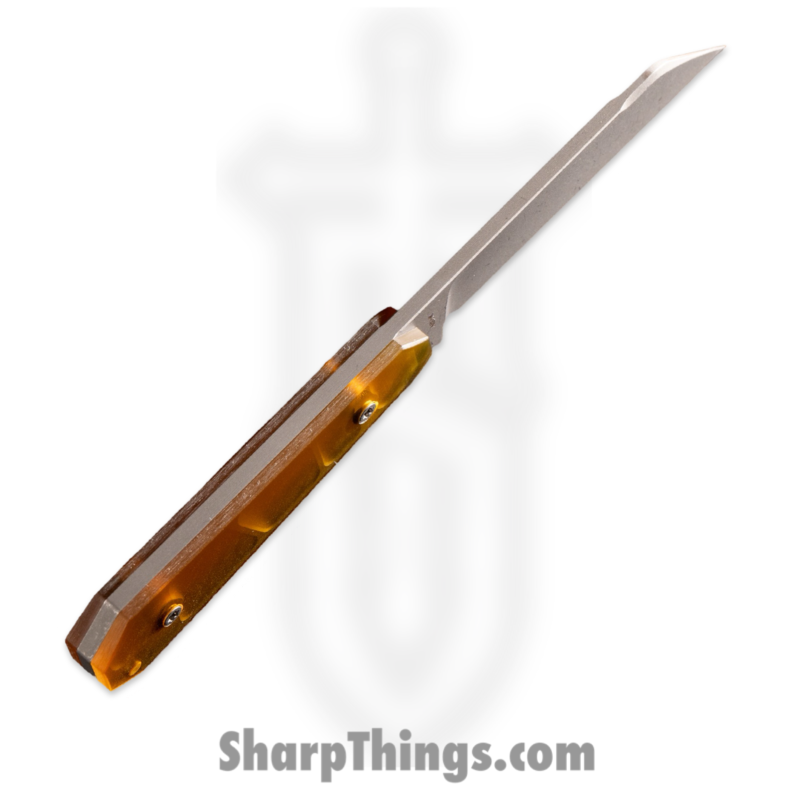 Jack Wolf Knives - FIXEDCUL - Midnight FIXedc - Fixed Blade Knife - S90V Blasted/Tumbled Hollow Grind Sheepsfoot - Polished Ultem - Yellow - Image 6