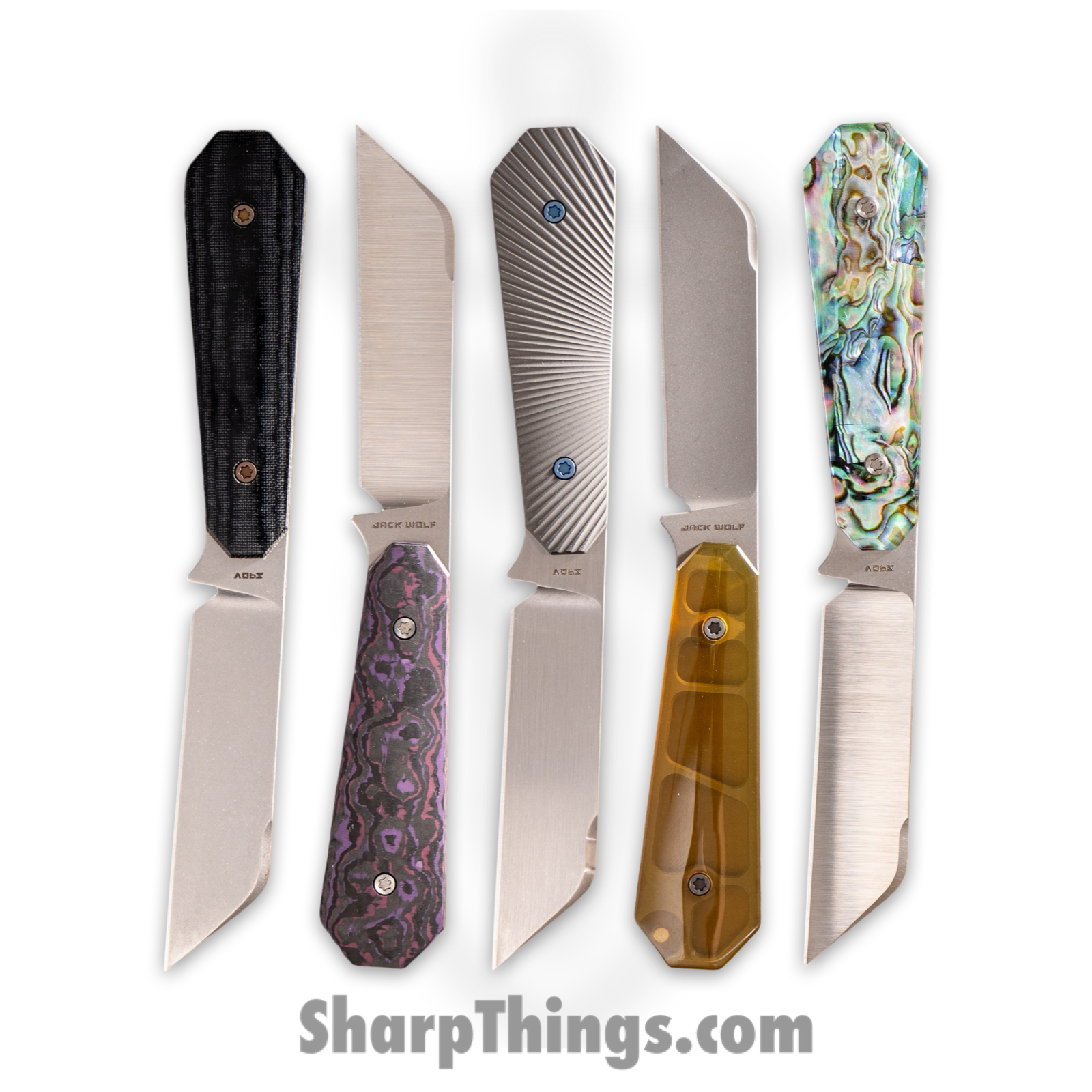 Jack Wolf Knives - FIXEDCUL - Midnight FIXedc - Fixed Blade Knife - S90V Blasted/Tumbled Hollow Grind Sheepsfoot - Polished Ultem - Yellow - Image 7
