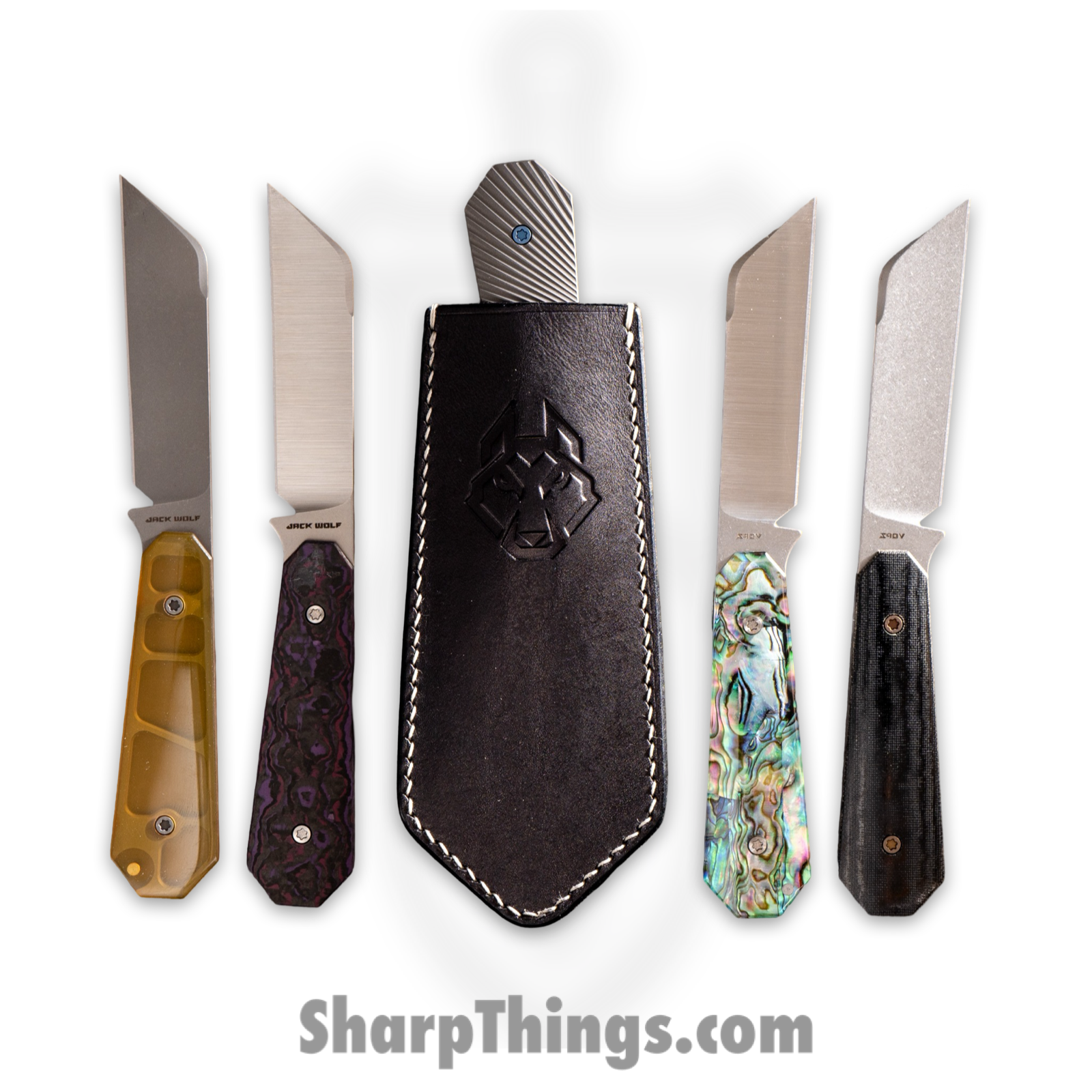Jack Wolf Knives - FIXEDCUL - Midnight FIXedc - Fixed Blade Knife - S90V Blasted/Tumbled Hollow Grind Sheepsfoot - Polished Ultem - Yellow - Image 8