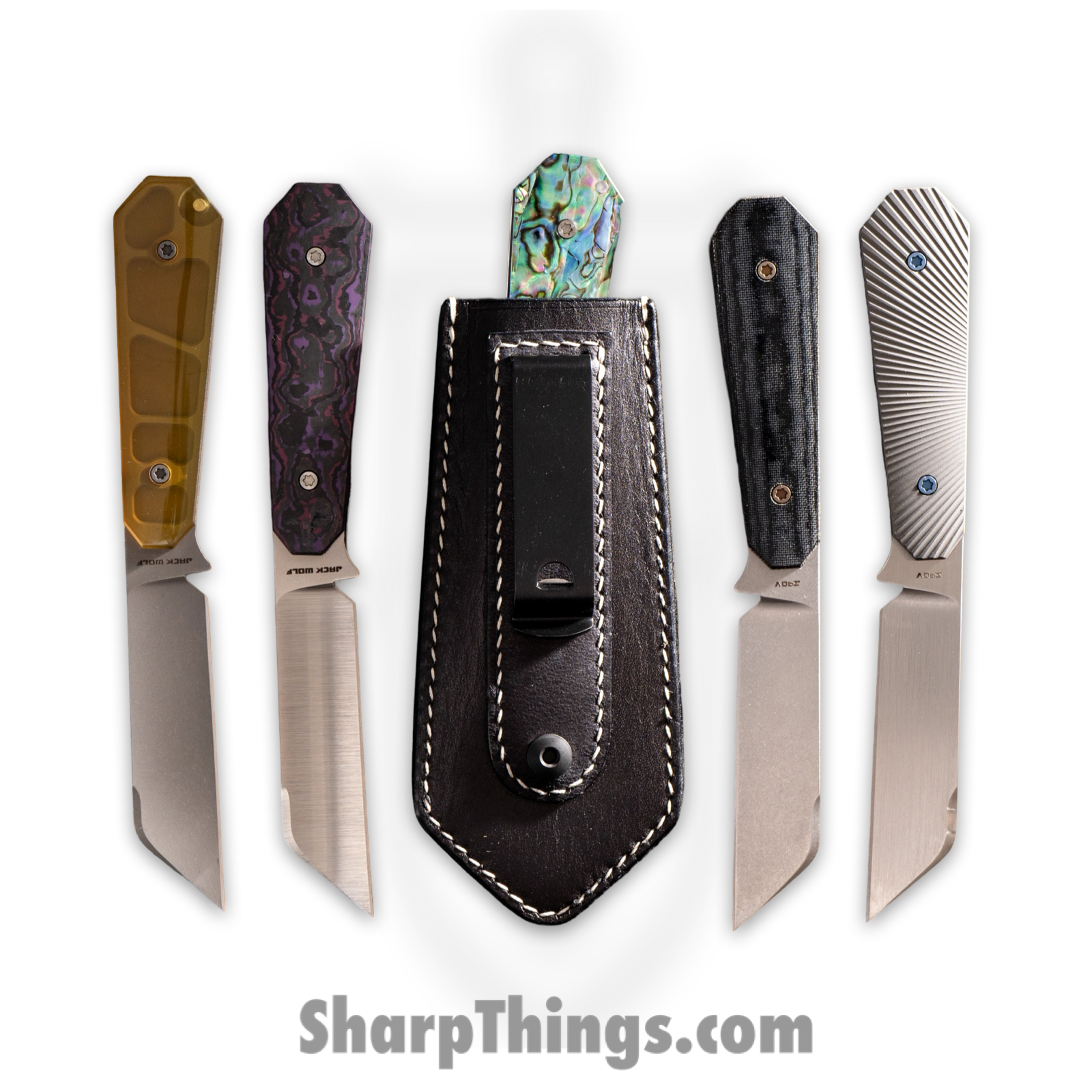Jack Wolf Knives - FIXEDCUL - Midnight FIXedc - Fixed Blade Knife - S90V Blasted/Tumbled Hollow Grind Sheepsfoot - Polished Ultem - Yellow - Image 9