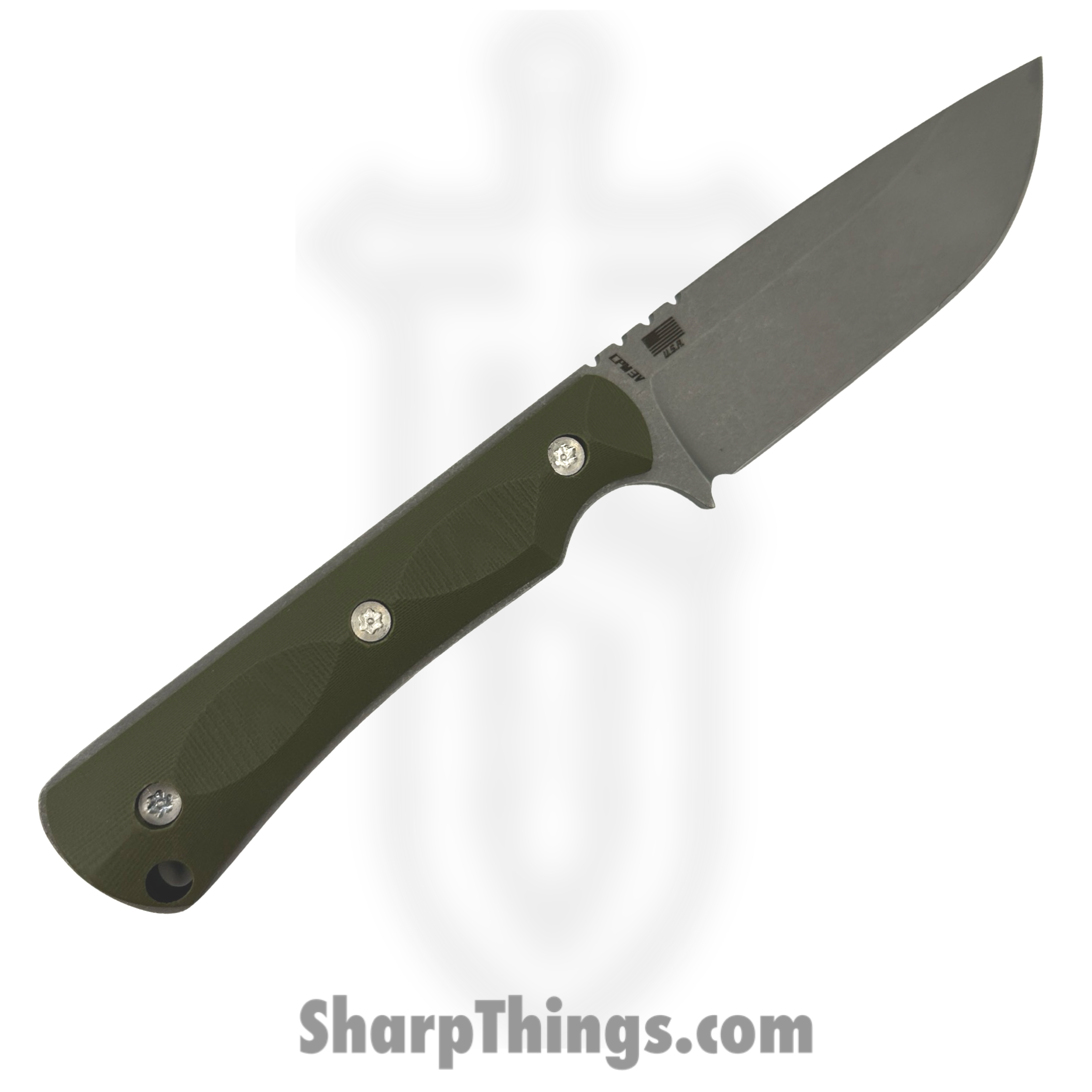 McNees - MACRR62403 - Ridge Runner - Fixed Blade Knife - CPM 3V Atomic SW Drop Point Blade - G10 - Green - Image 2