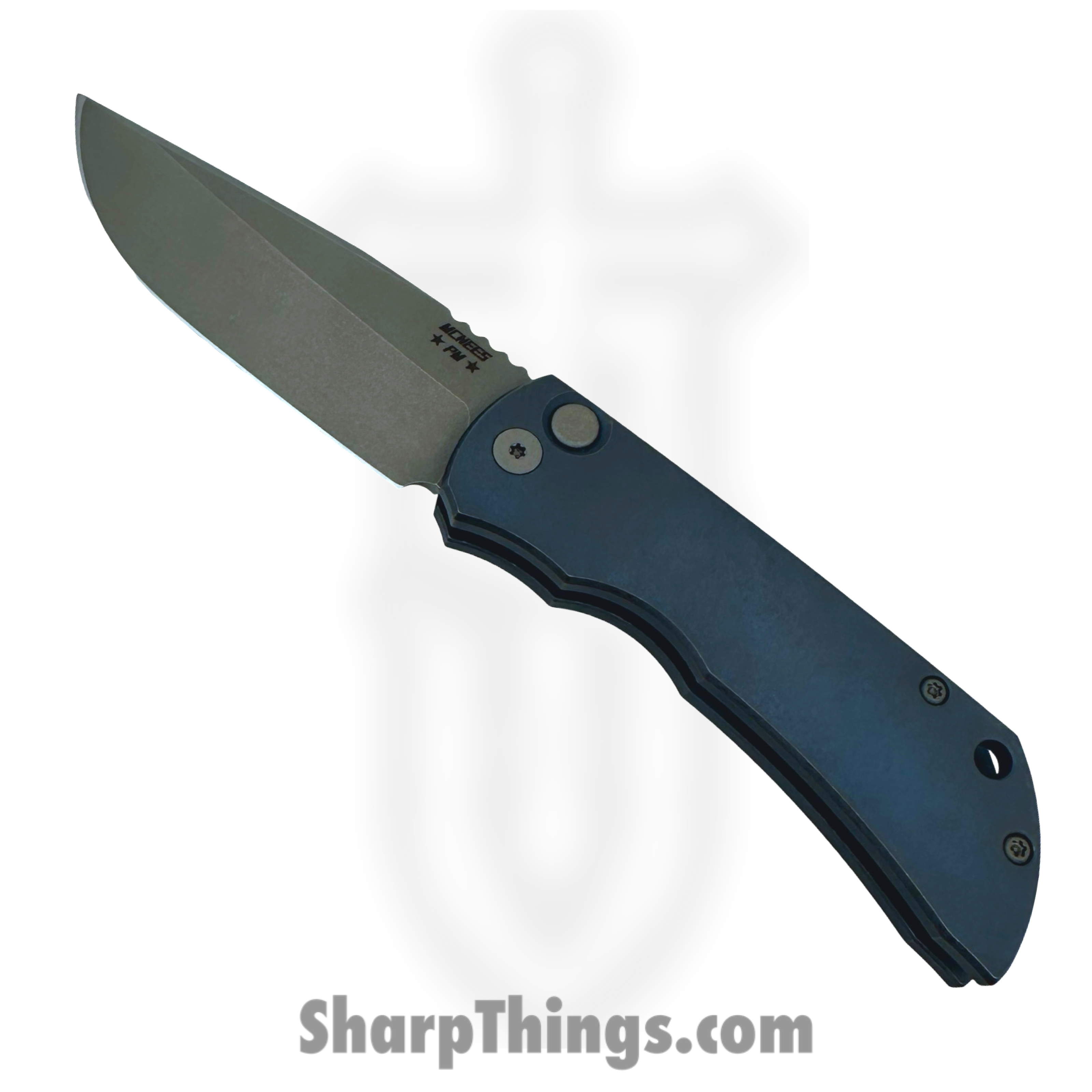 McNees - MAC23562402 - AutoMac G2 - Automatic Knife - Magnacut Atomic Clip Point - Titanium - Atomic Blue/Bronze