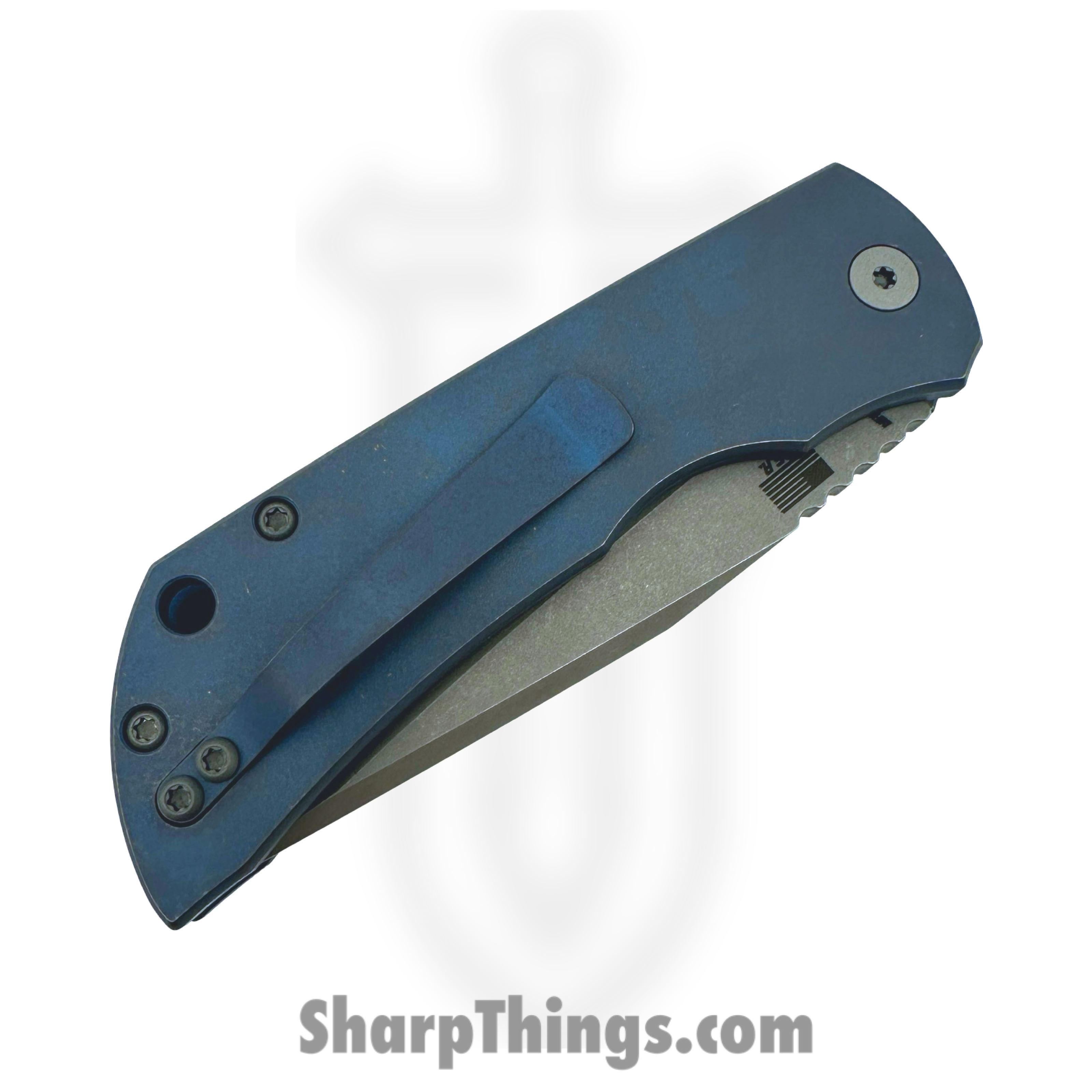 McNees - MAC23562402 - AutoMac G2 - Automatic Knife - Magnacut Atomic Clip Point - Titanium - Atomic Blue/Bronze - Image 3