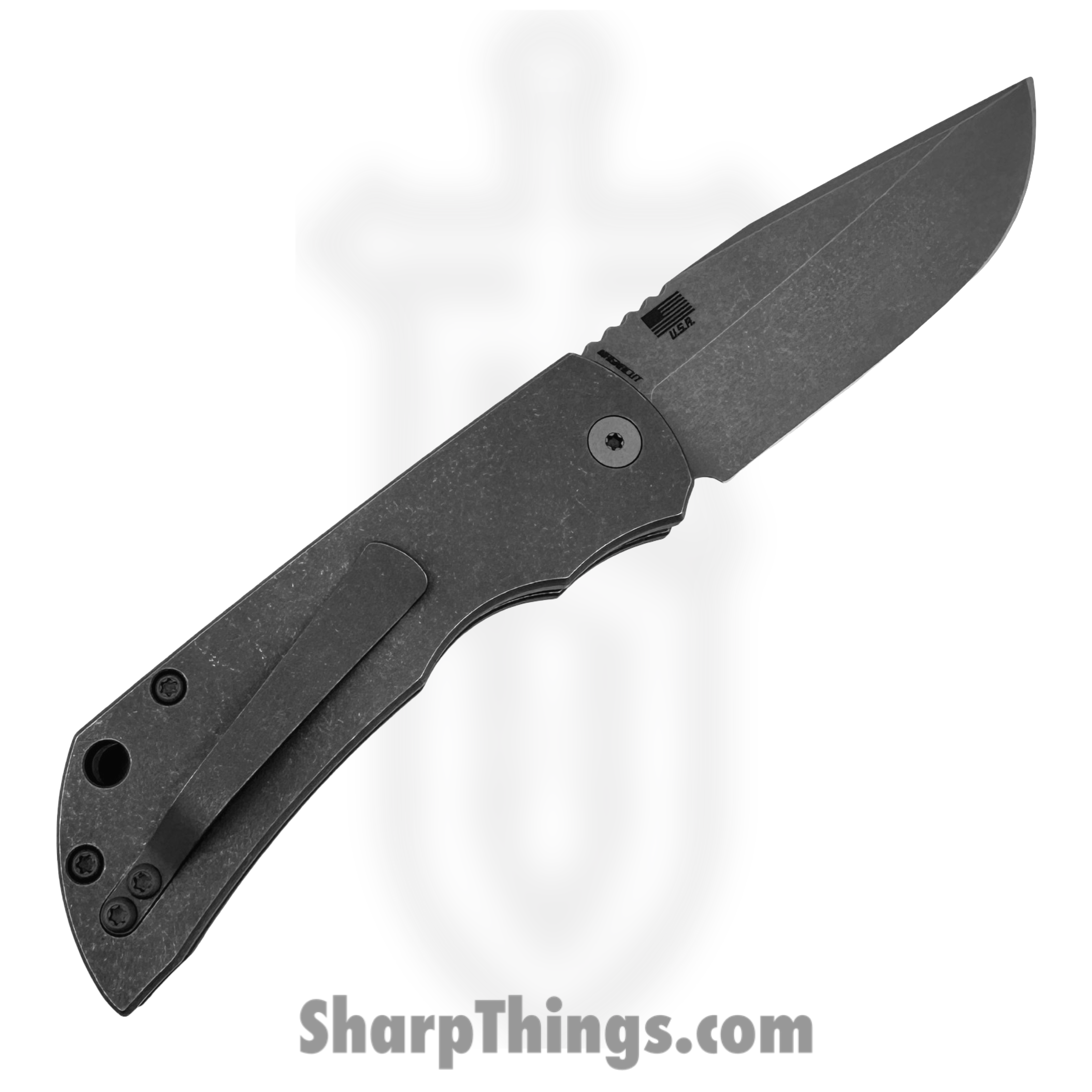 McNees - MAC23562401 - AutoMac G2 - Automatic Knife - Magnacut Atomic Clip Point - Titanium - Atomic Stonewash - Image 2