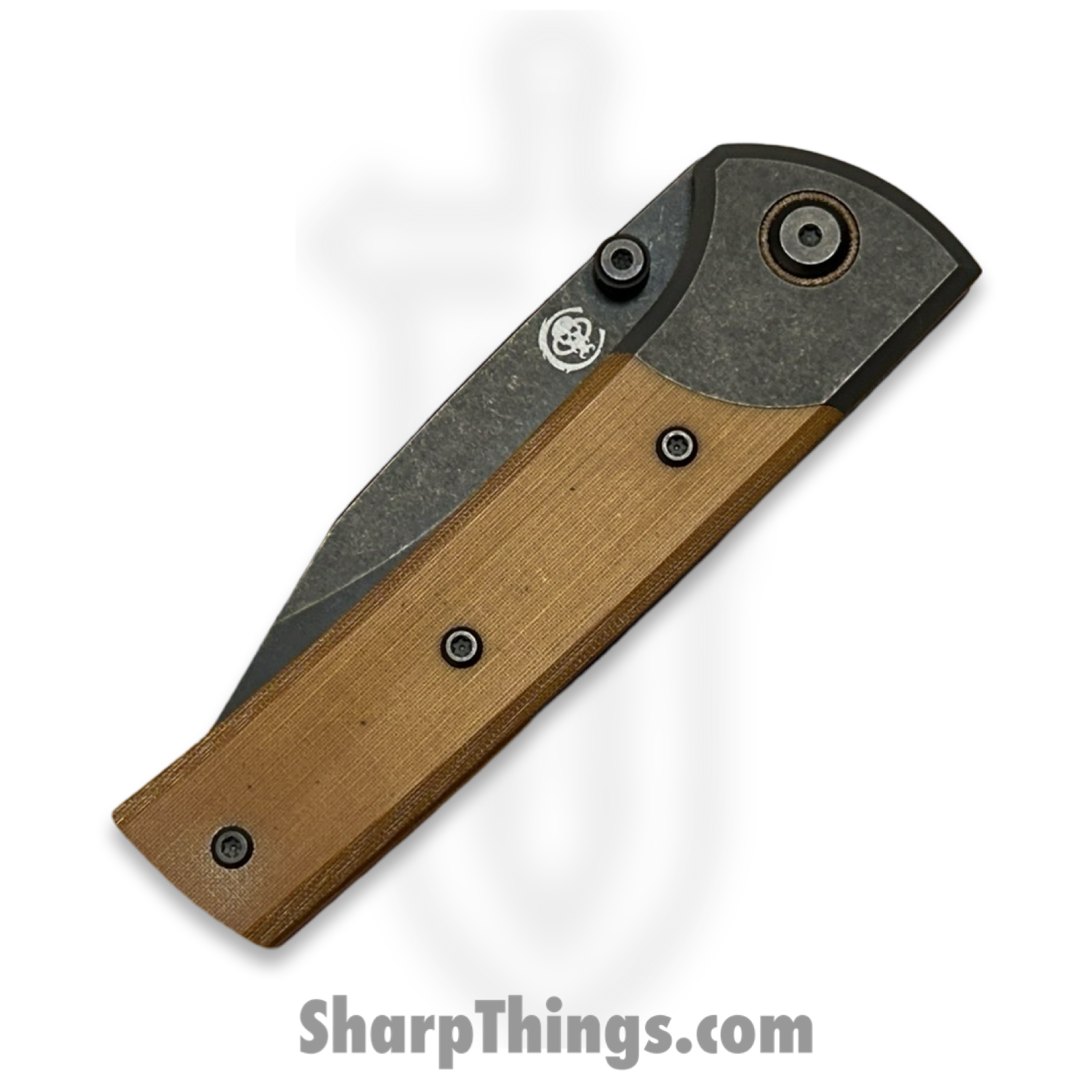 Chaves Knives - SGDPDLTIMI - Exclusive Scapegoat Street Dirty Steve - Folding Knife - DLC 3V Drop Point - DLC Titanium Micarta - Brown - Image 5