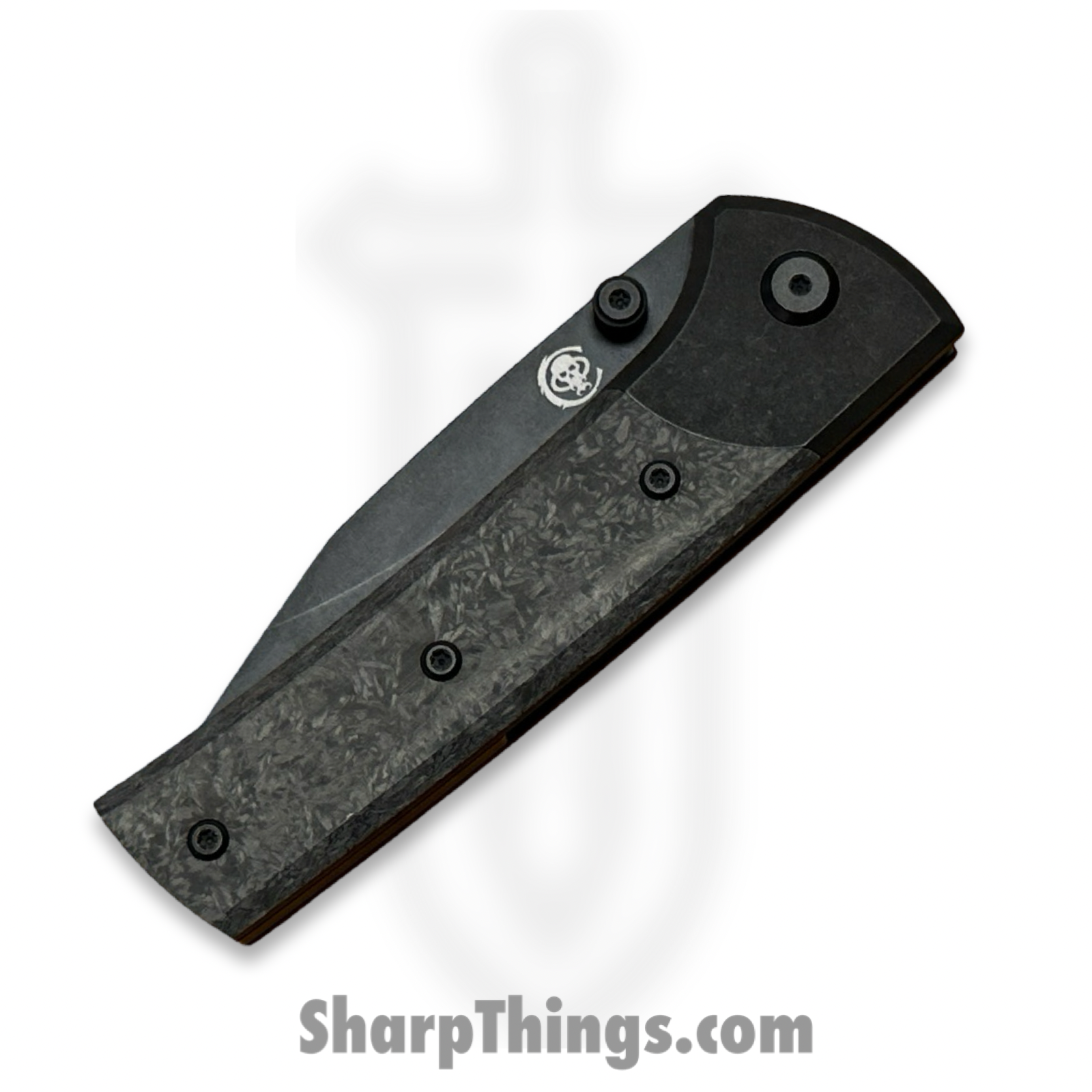 Chaves Knives - SGDPDLTICF - Exclusive Scapegoat Street YKWII - Folding Knife - DLC M390 Drop Point - DLC Titanium Carbon Fiber - Black - Image 8