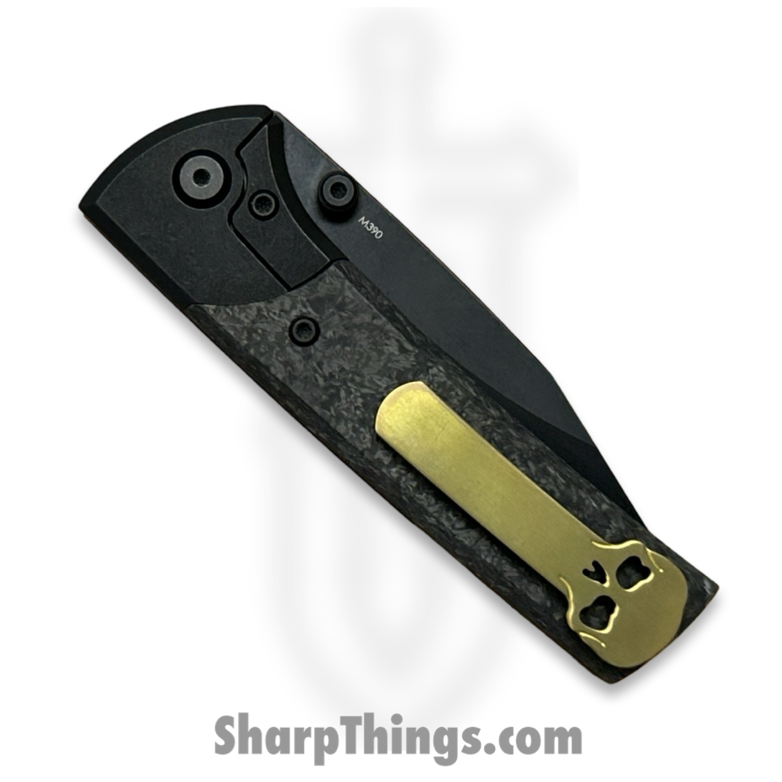 Chaves Knives - SGDPDLTICF - Exclusive Scapegoat Street YKWII - Folding Knife - DLC M390 Drop Point - DLC Titanium Carbon Fiber - Black - Image 7