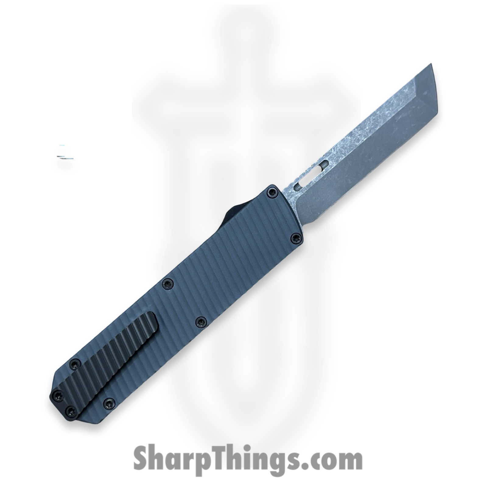 EMPEDC - PLSUSAGY01 - Pulse - OTF Auto - Magnacut Battle Worn Stonewash Tanto - 6061-T6 - Gray - Image 2
