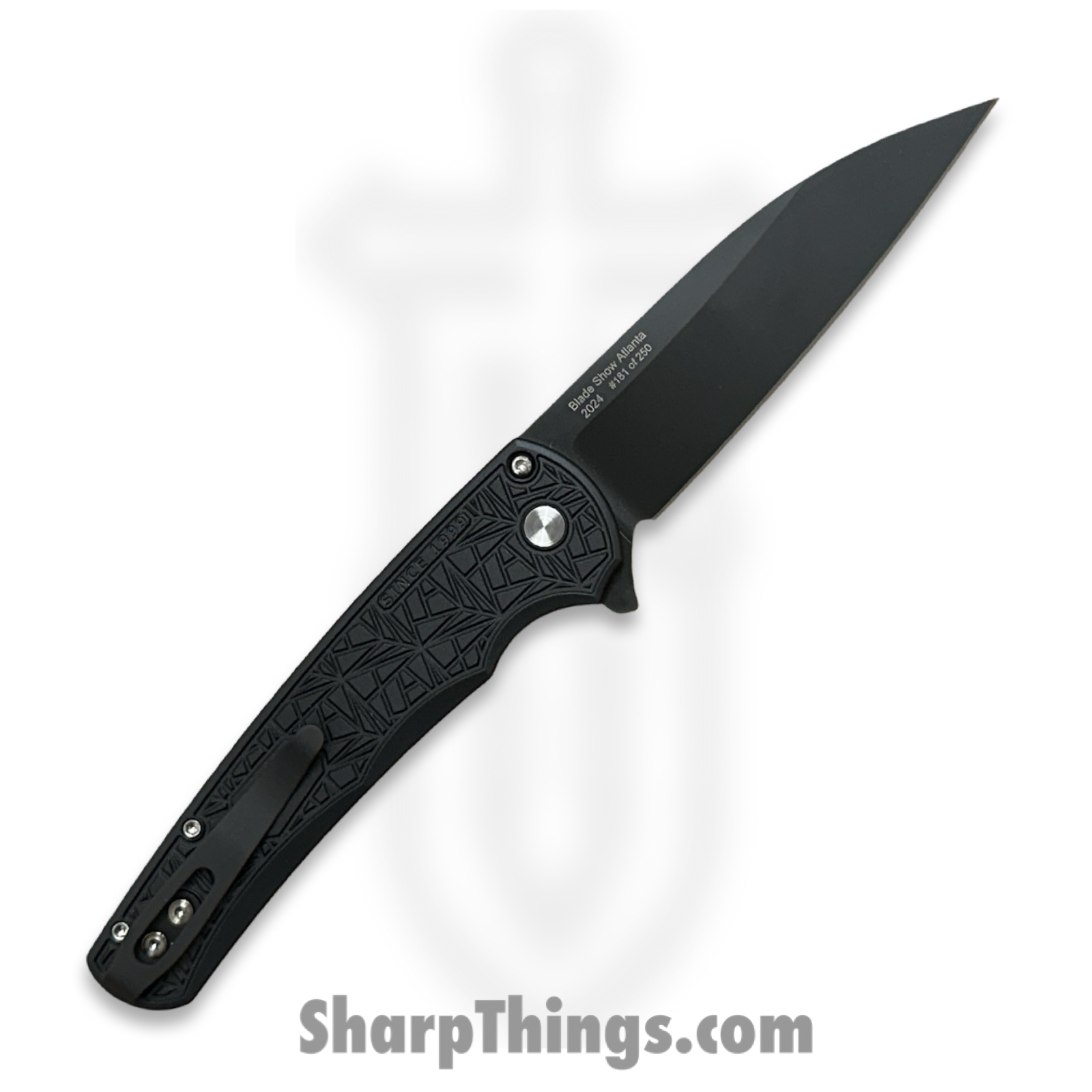 ProTech - 24BSAMB1999 - Malibu Nexus - Folding Knife - Magnacut DLC Wharncliffe - MOP Button Textured Aluminum - Since 1999 Black - Image 2