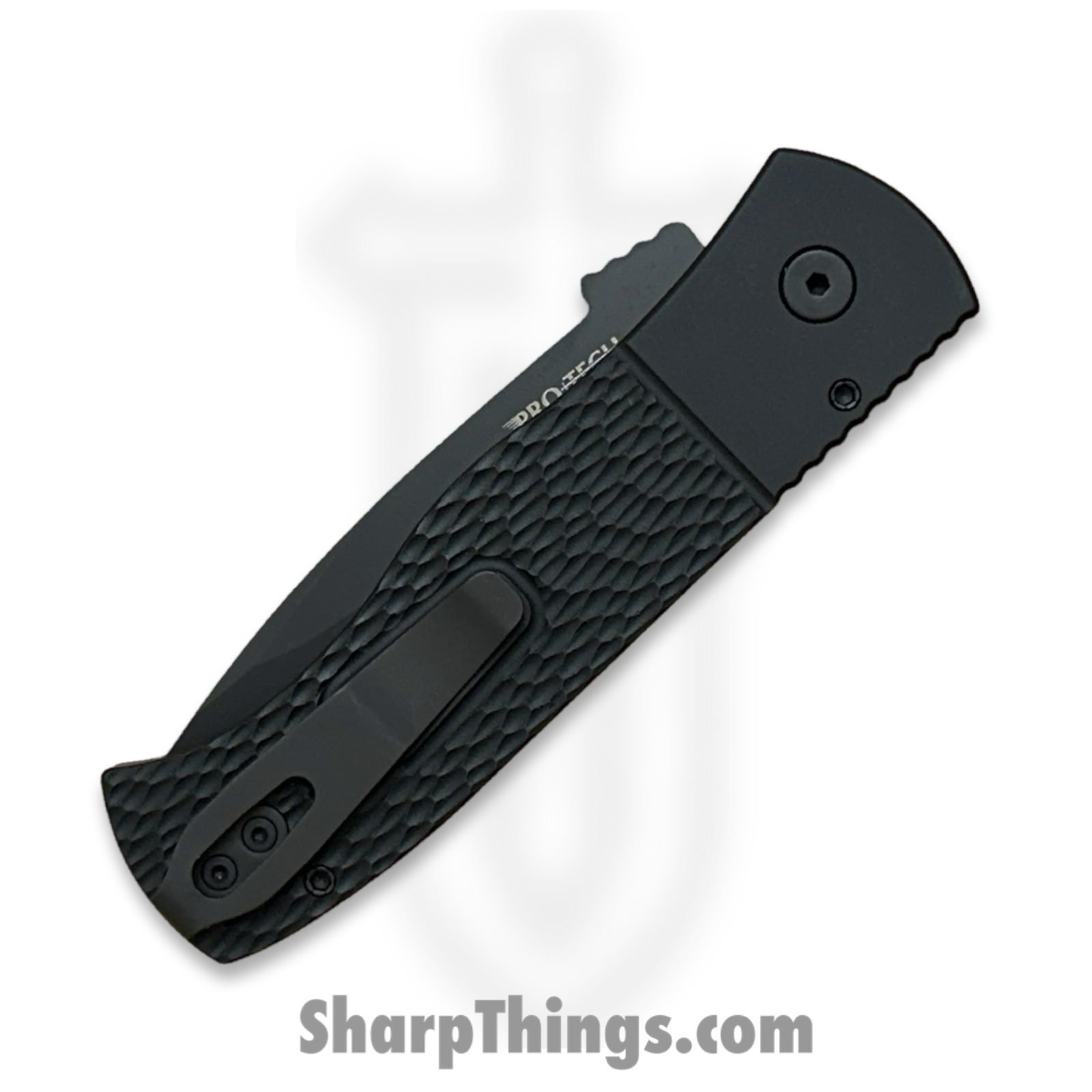 ProTech - 2024ATC7LH - Left Hand Emerson CQC7 - Automatic Knife - CPM-20CV DLC Spear Point - Jig Textured Aluminum - Black - Image 4
