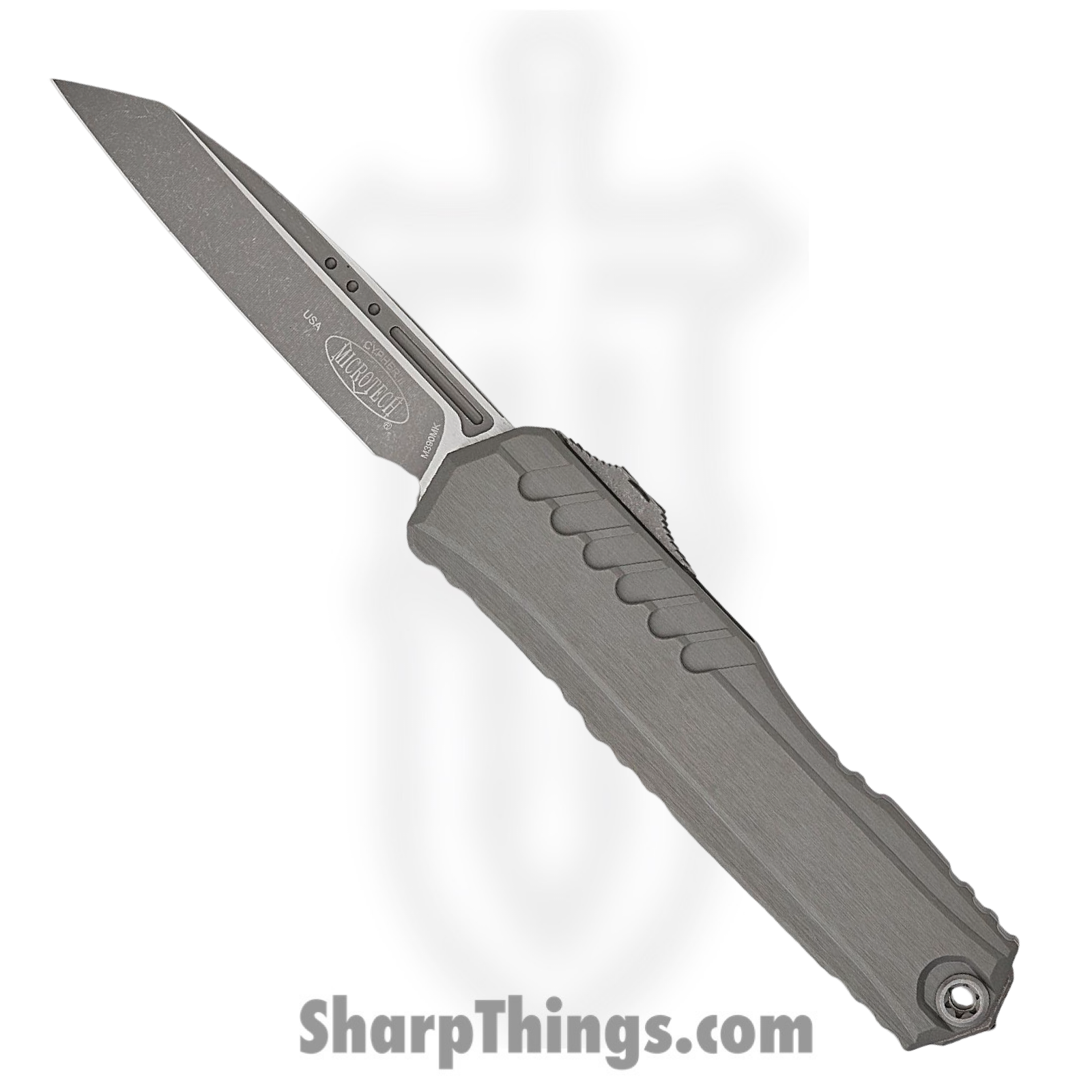 Microtech - 1241-10APNC - Cypher II - OTF Auto - M390MK Apocalyptic Reverse Tanto - 6061-T6 Aluminum - Natural