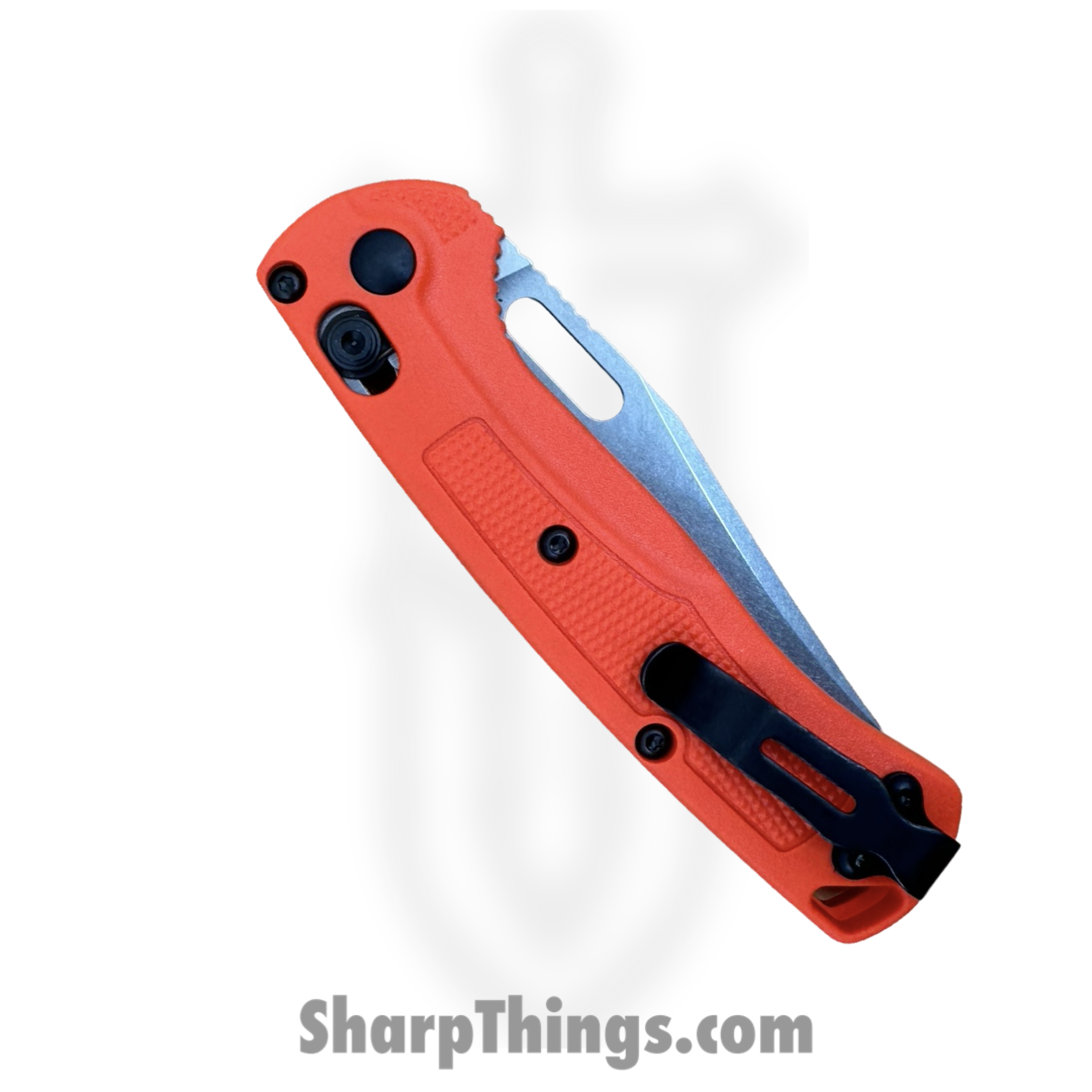 Benchmade - 15533 - Mini Taggedout - Folding Knife - CPM 154 Stonewash Clip Point - Grivory - Orange - Image 2