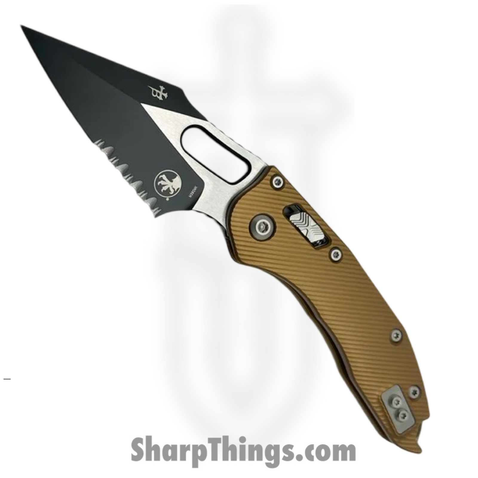 Microtech - 169RL-2FLTA - Stitch RAM-LOK - Folding Knife - M390MK Two Tone Spear Point P/S - 6061-T6 Aluminum - Tan