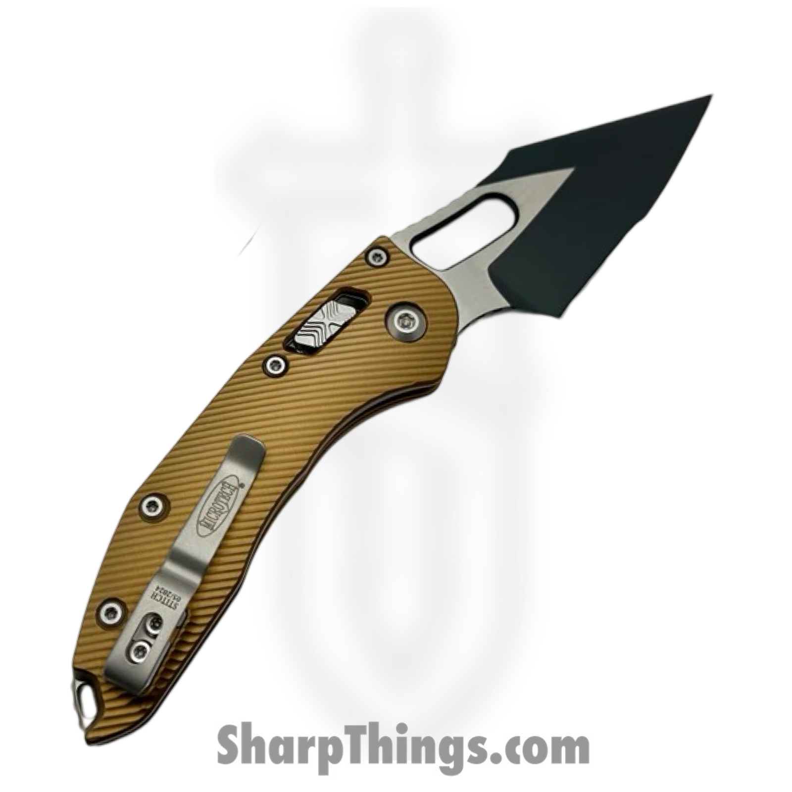 Microtech - 169RL-2FLTA - Stitch RAM-LOK - Folding Knife - M390MK Two Tone Spear Point P/S - 6061-T6 Aluminum - Tan - Image 2