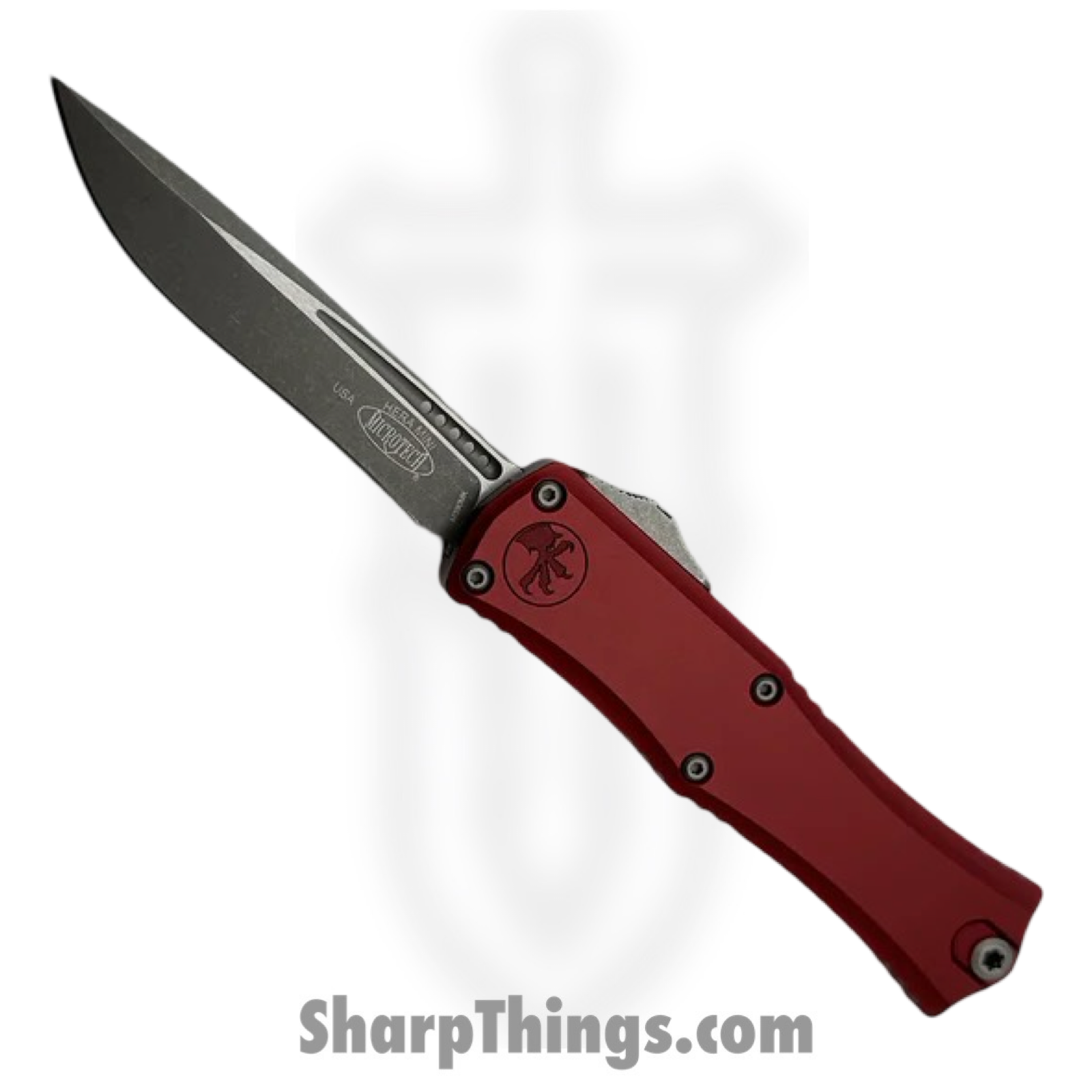 Microtech - 1705M-10APMR - Mini Hera II - OTF Auto - M390MK Apocalyptic Recurve - 6061-T6 Aluminum - Merlot