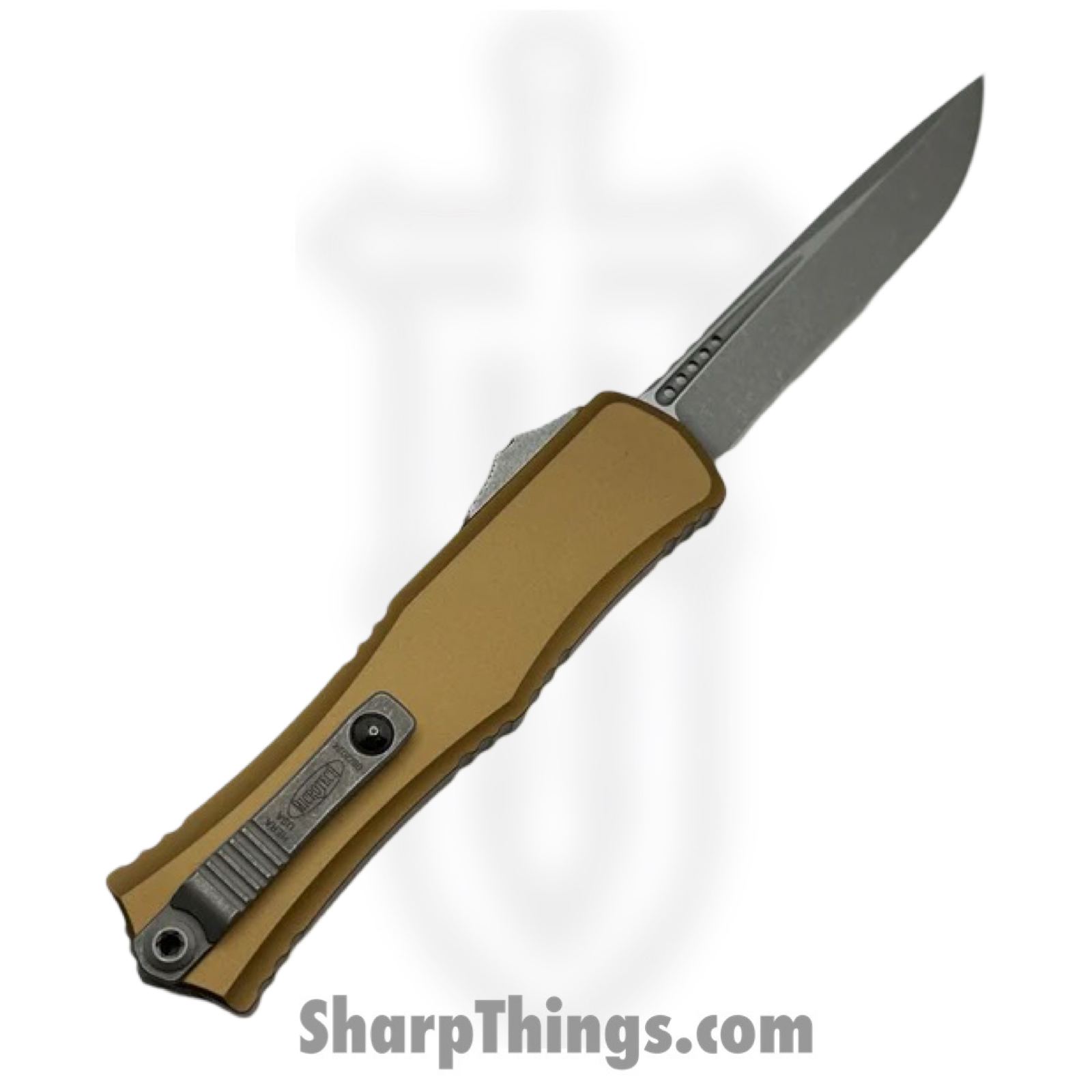 Microtech - 1705M-10APTA - Mini Hera II - OTF Auto - M390MK Apocalyptic Recurve - 6061-T6 Aluminum - Tan - Image 2
