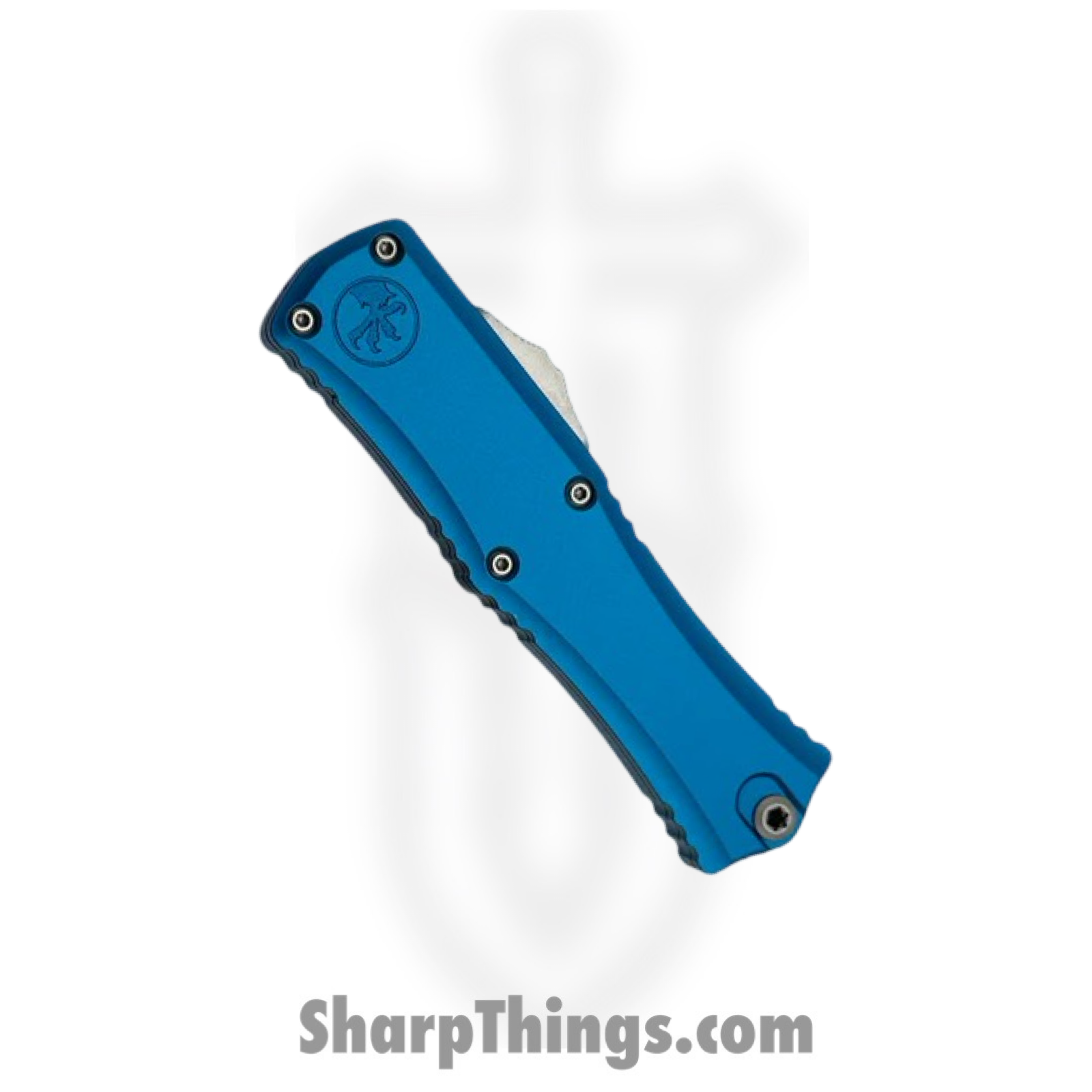 Microtech - 1705M-10BL - Mini Hera II - OTF Auto - M390MK Stonewash Recurve - 6061-T6 Aluminum - Blue - Image 3