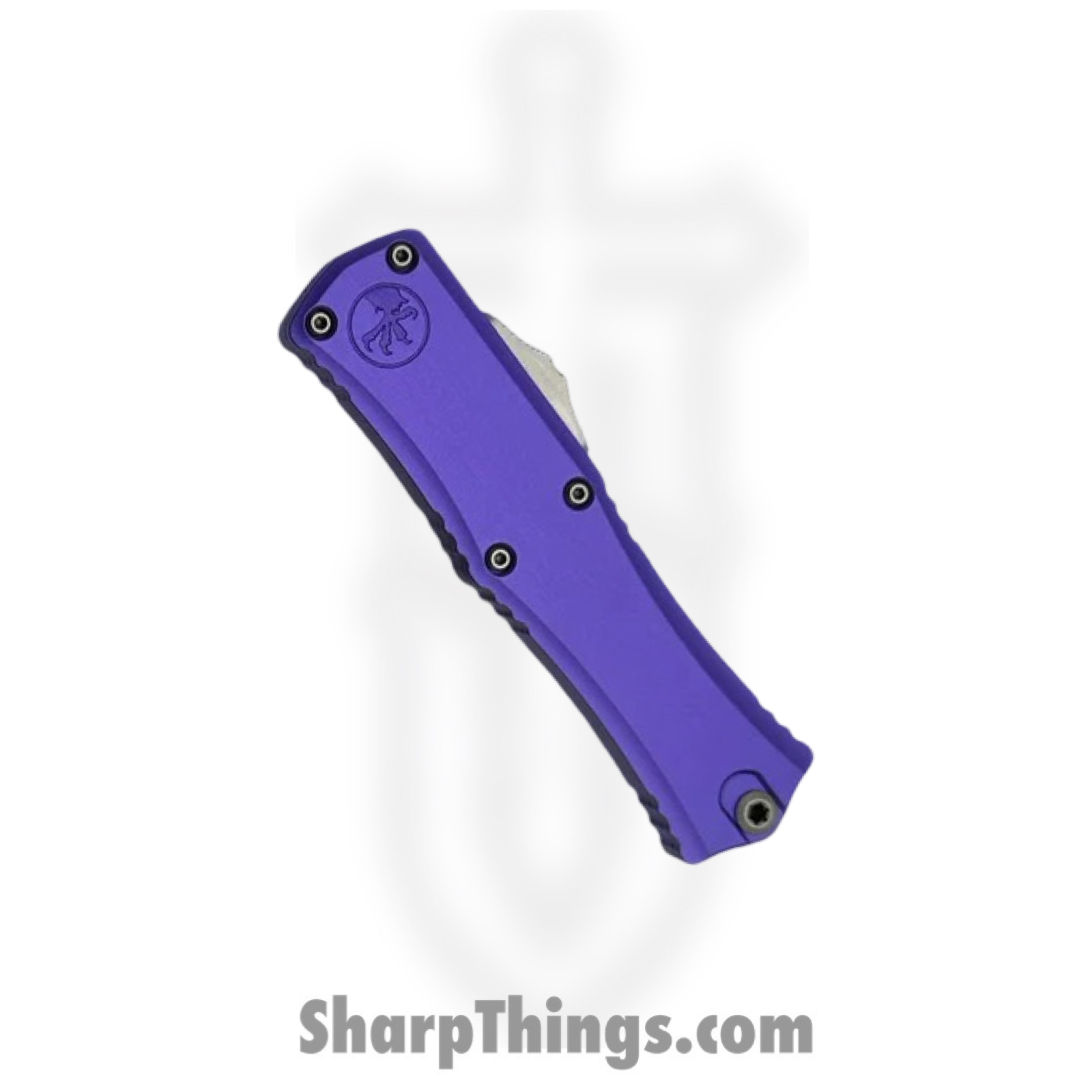 Microtech - 1705M-10PU - Mini Hera II - OTF Auto - M390MK Stonewash Recurve - 6061-T6 Aluminum - Purple - Image 3