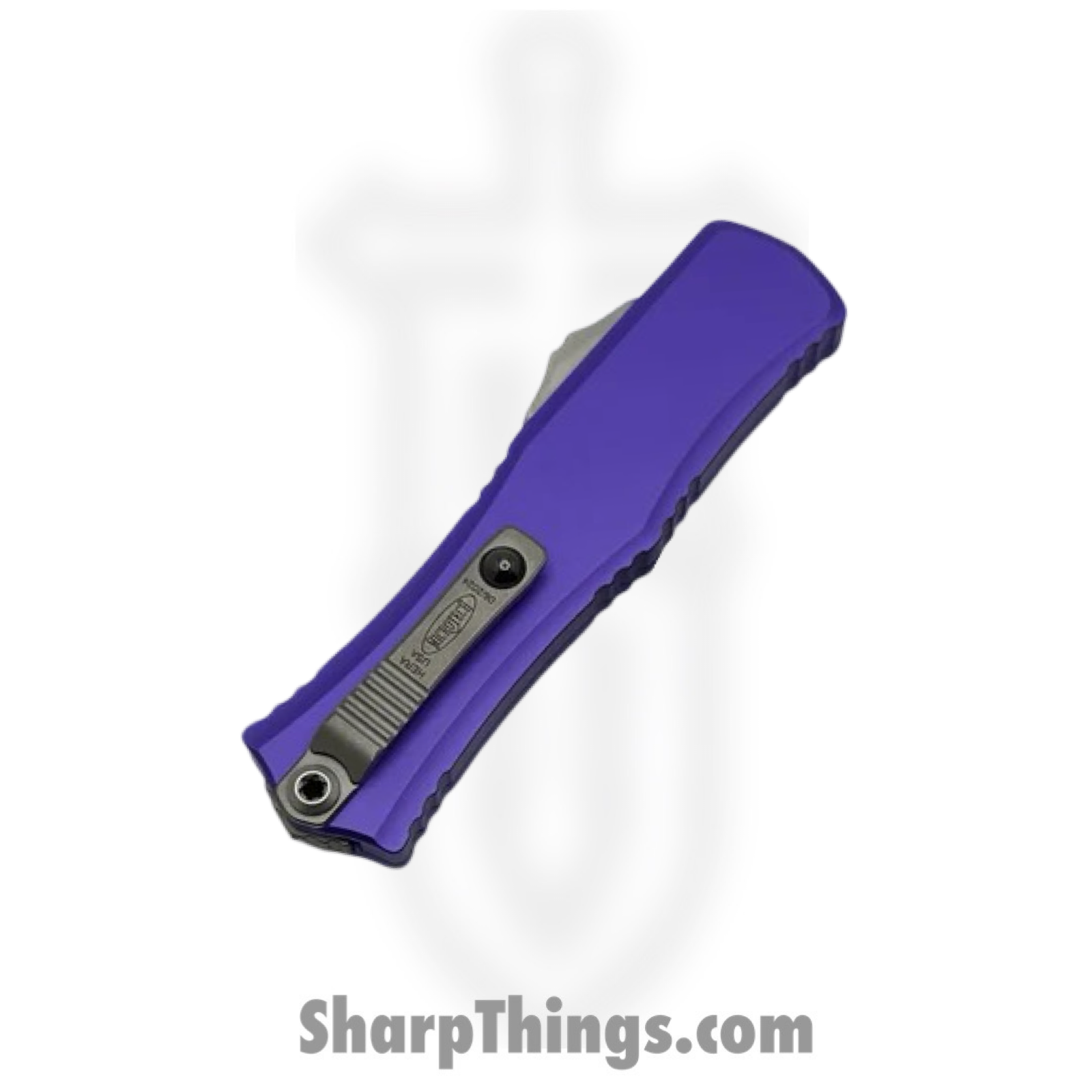 Microtech - 1705M-10PU - Mini Hera II - OTF Auto - M390MK Stonewash Recurve - 6061-T6 Aluminum - Purple - Image 4