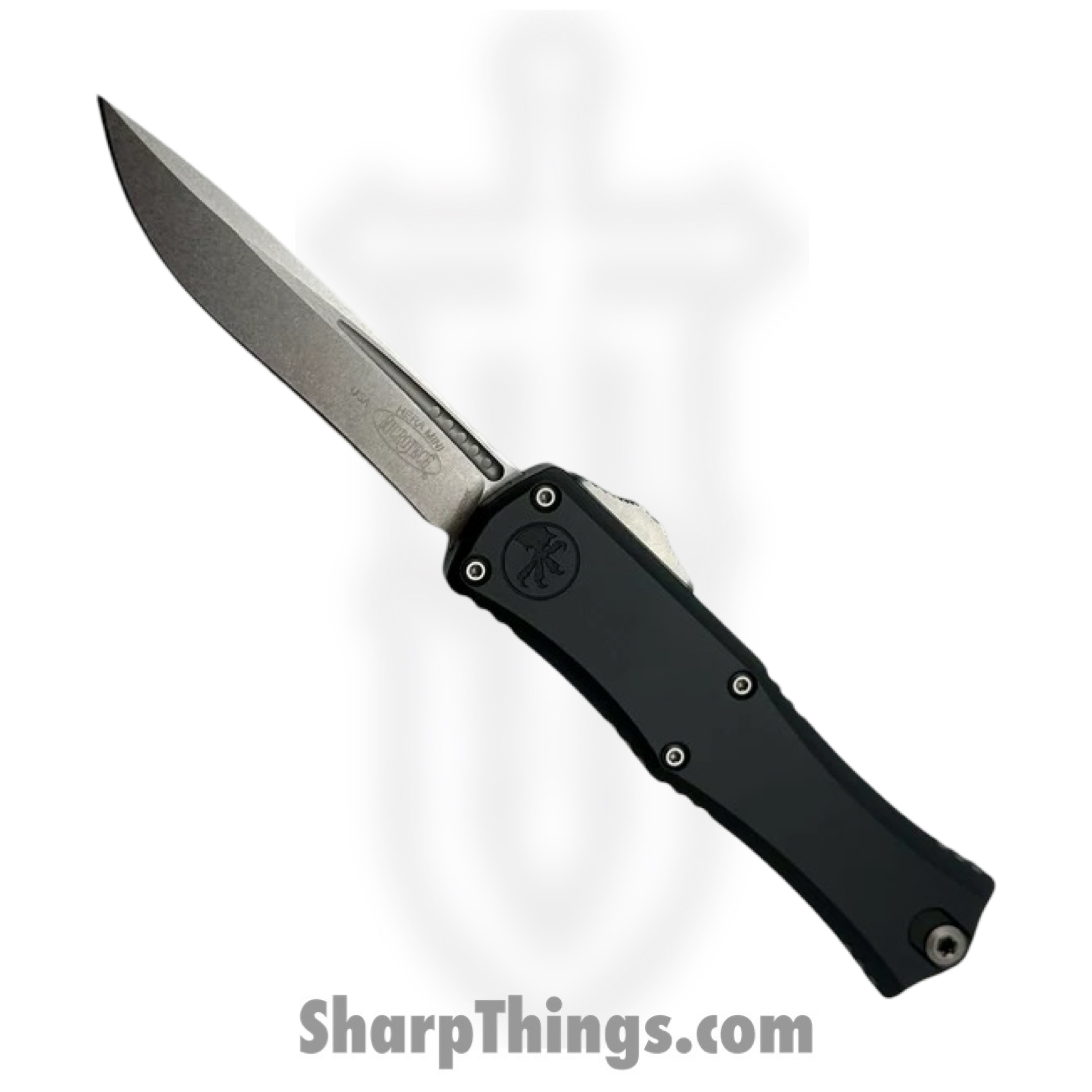 Microtech - 1705M-10 - Mini Hera II - OTF Auto - M390MK Stonewash Recurve - 6061-T6 Aluminum - Black