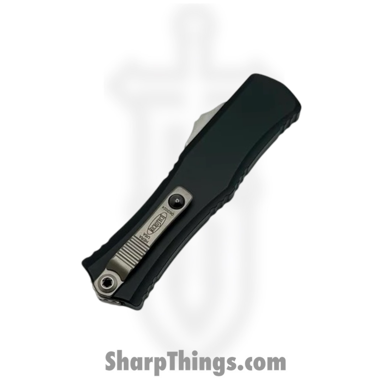 Microtech - 1705M-10 - Mini Hera II - OTF Auto - M390MK Stonewash Recurve - 6061-T6 Aluminum - Black - Image 4