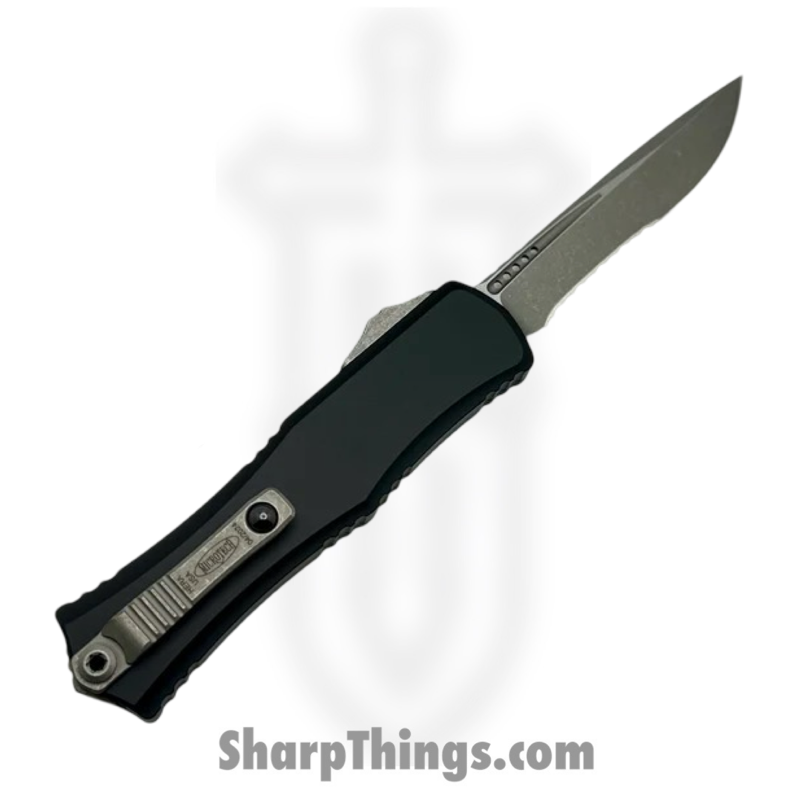 Microtech - 1705M-11AP - Mini Hera II - OTF Auto - M390MK Apocalyptic Recurve P/S - 6061-T6 Aluminum - Black - Image 2