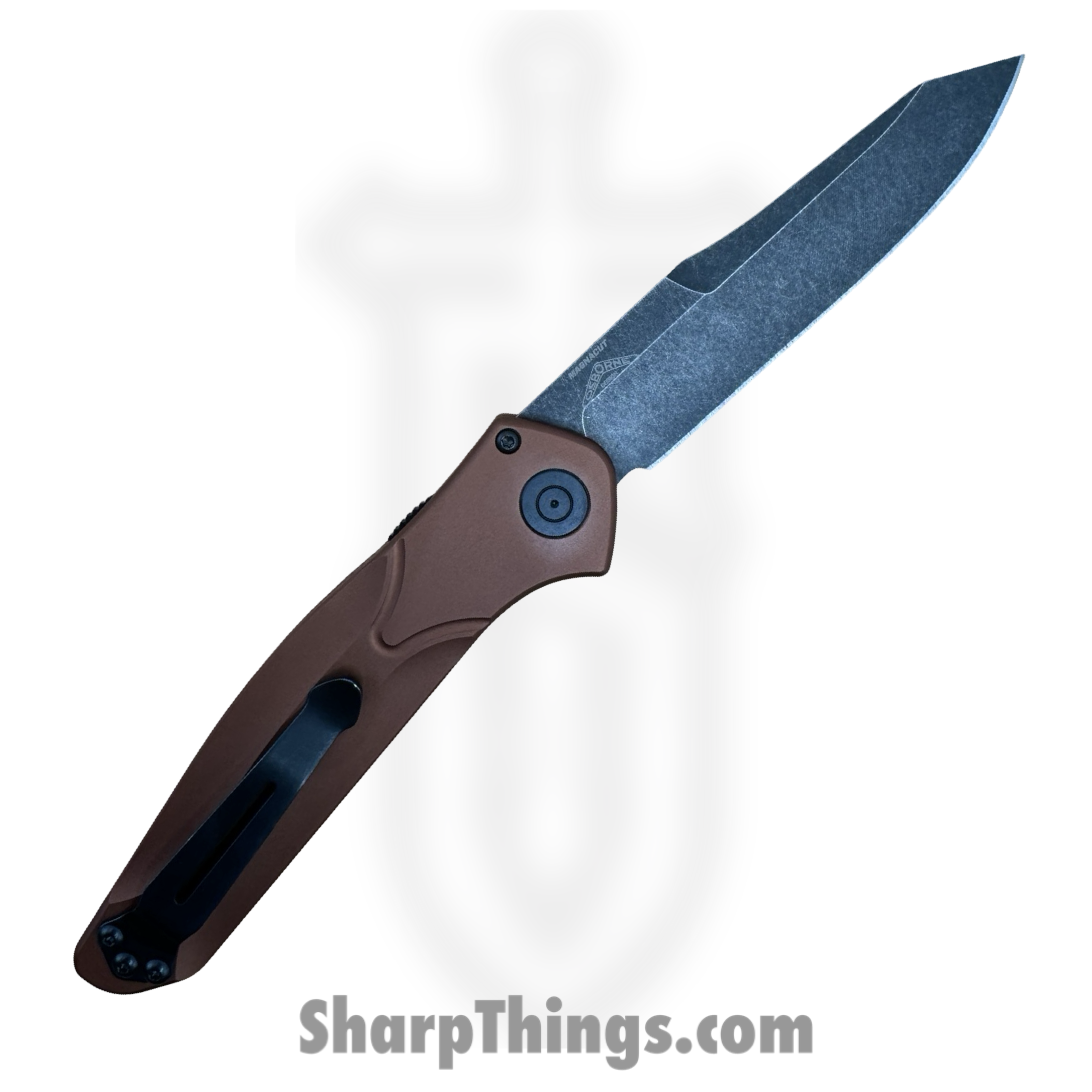 Benchmade - 9400BK-03 - Osborne Auto - Automatic Knife - CPM MagnaCut DLC Battlewash Reverse Tanto - 6061-T6 Aluminum - Burnt Copper - Image 4