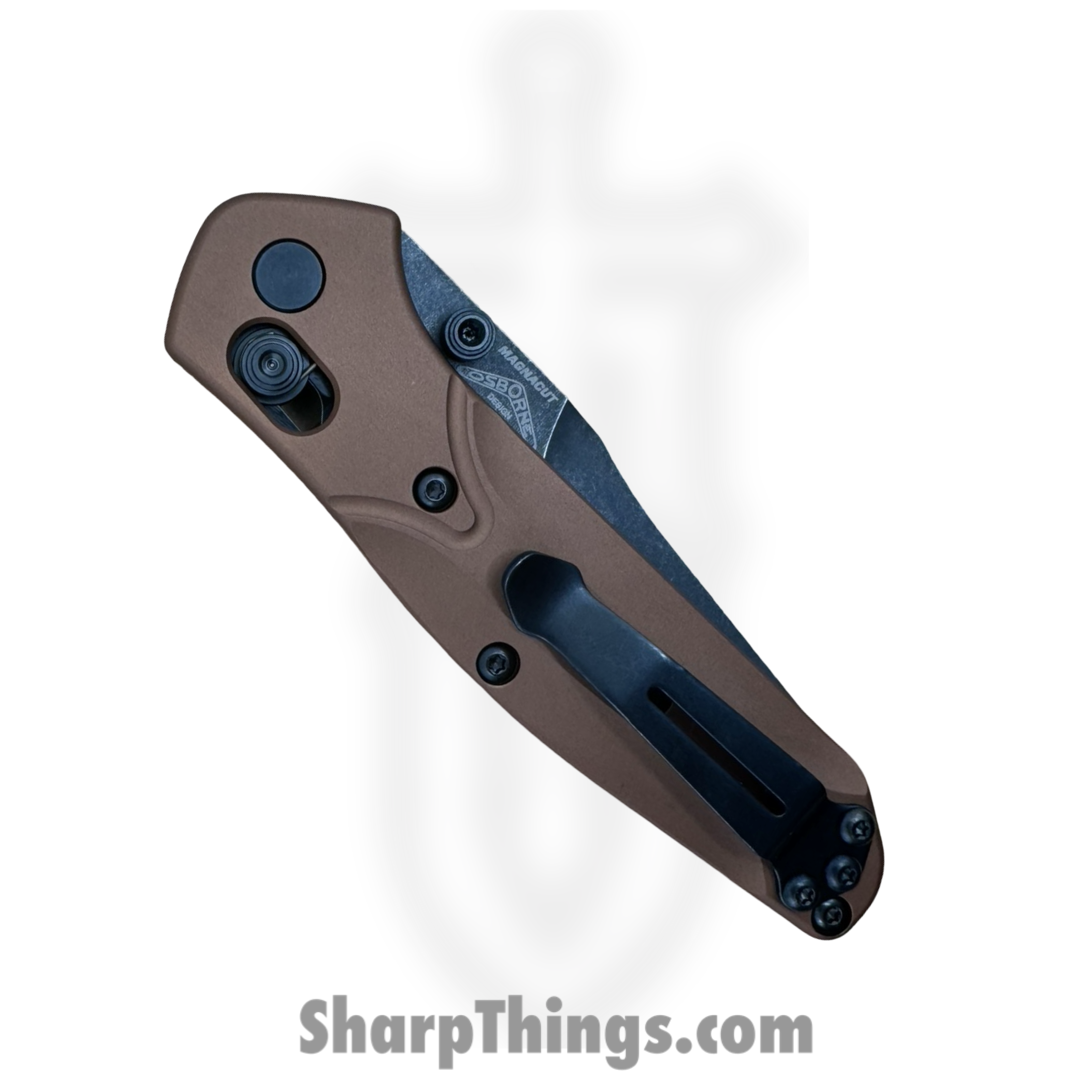 Benchmade - 945BK-03 - Mini Osborne - Folding Knife - CPM MagnaCut DLC Battlewash Reverse Tanto - 6061-T6 Aluminum - Burnt Copper - Image 4