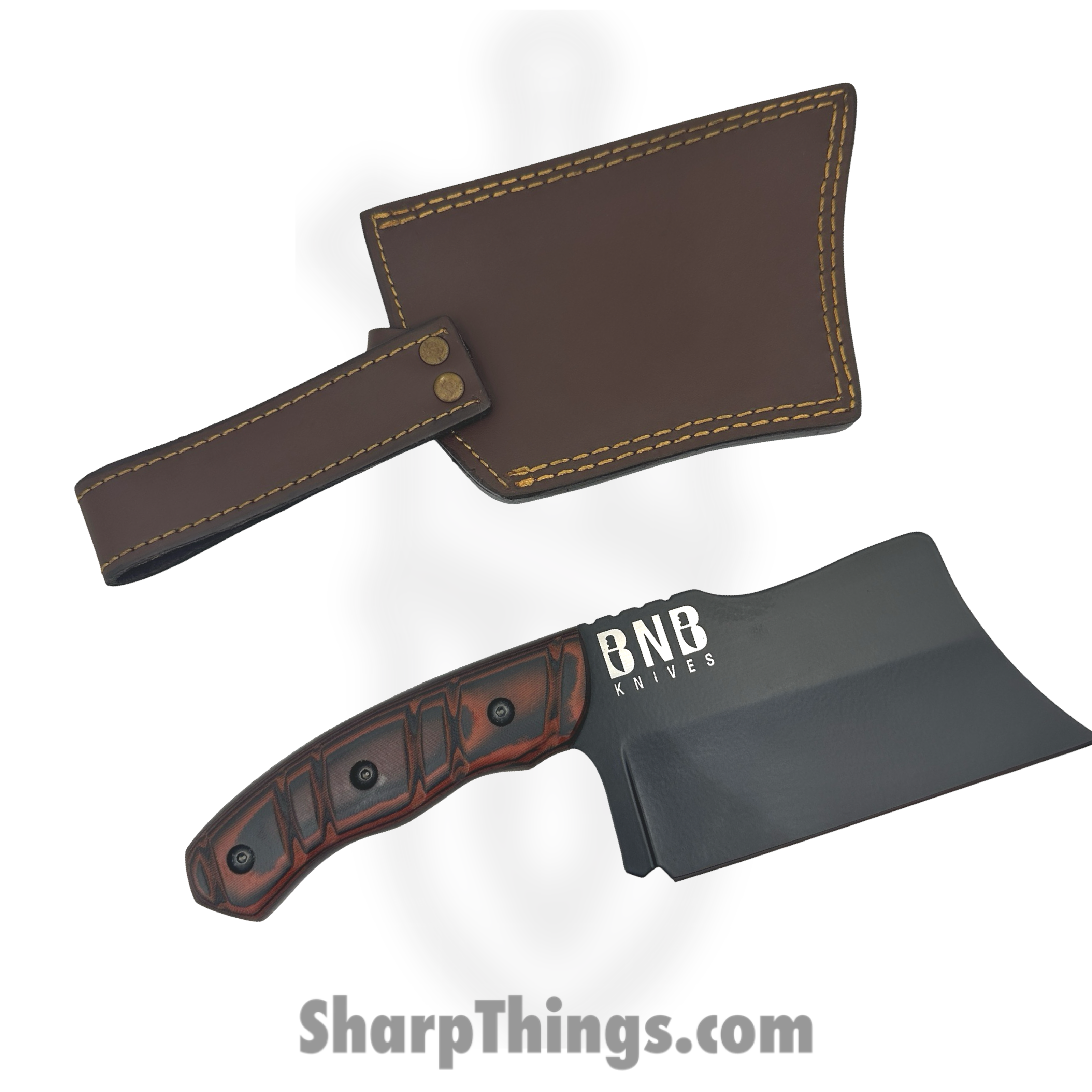 BucknBear - BNB923219 - Tactical Chopper - Fixed Blade Knife - 440C SS Coated Cleaver - G10 - Black Red - Image 2