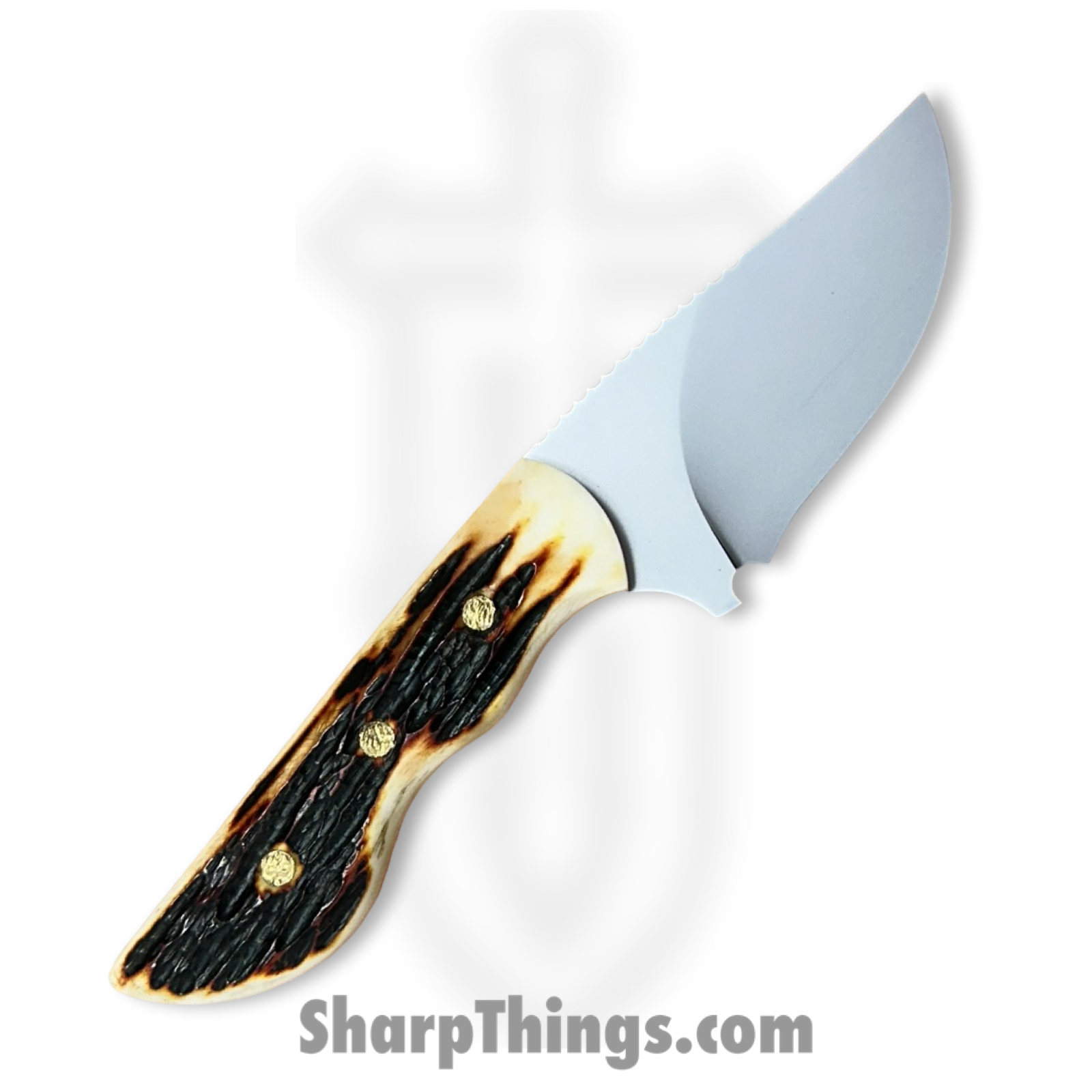 Cave Blades - CB-Sam-RC-SW-BN - Samaritan - Fixed Blade Knife - CPM 154 Blasted Recurve - Bone - White/Black/Orange - Image 2