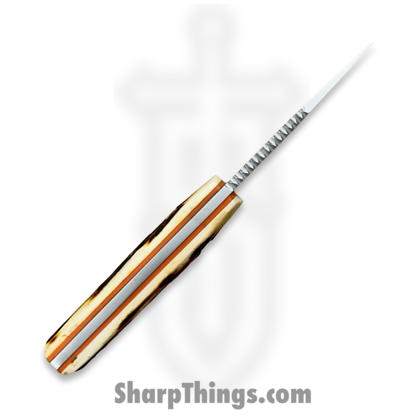 Cave Blades - CB-Sam-RC-SW-BN - Samaritan - Fixed Blade Knife - CPM 154 Blasted Recurve - Bone - White/Black/Orange - Image 9
