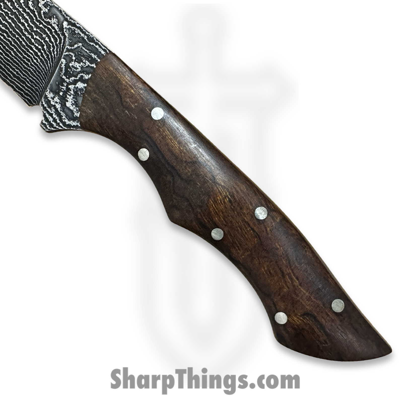 Cave Blades - CB-Trail-DP-IW - Trail Blazer - Fixed Blade Knife - Damascus Drop Point - Ironwood - Brown - Image 7