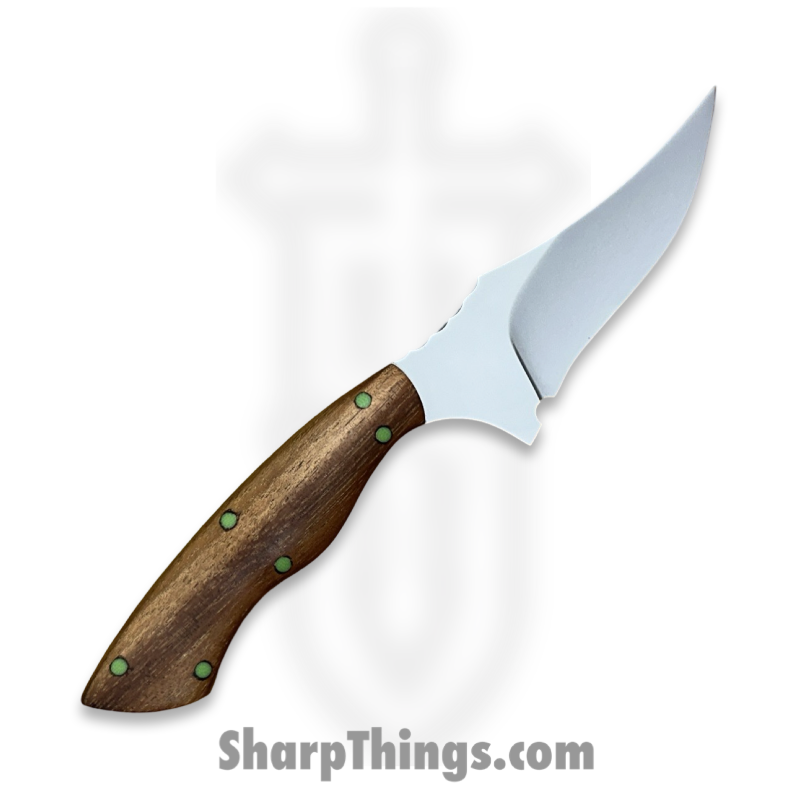 Cave Blades - CB-Reap-BB-WD - Reaper - Fixed Blade Knife - CPM 154 Blasted Skinner - Wood - Brown/Green - Image 2