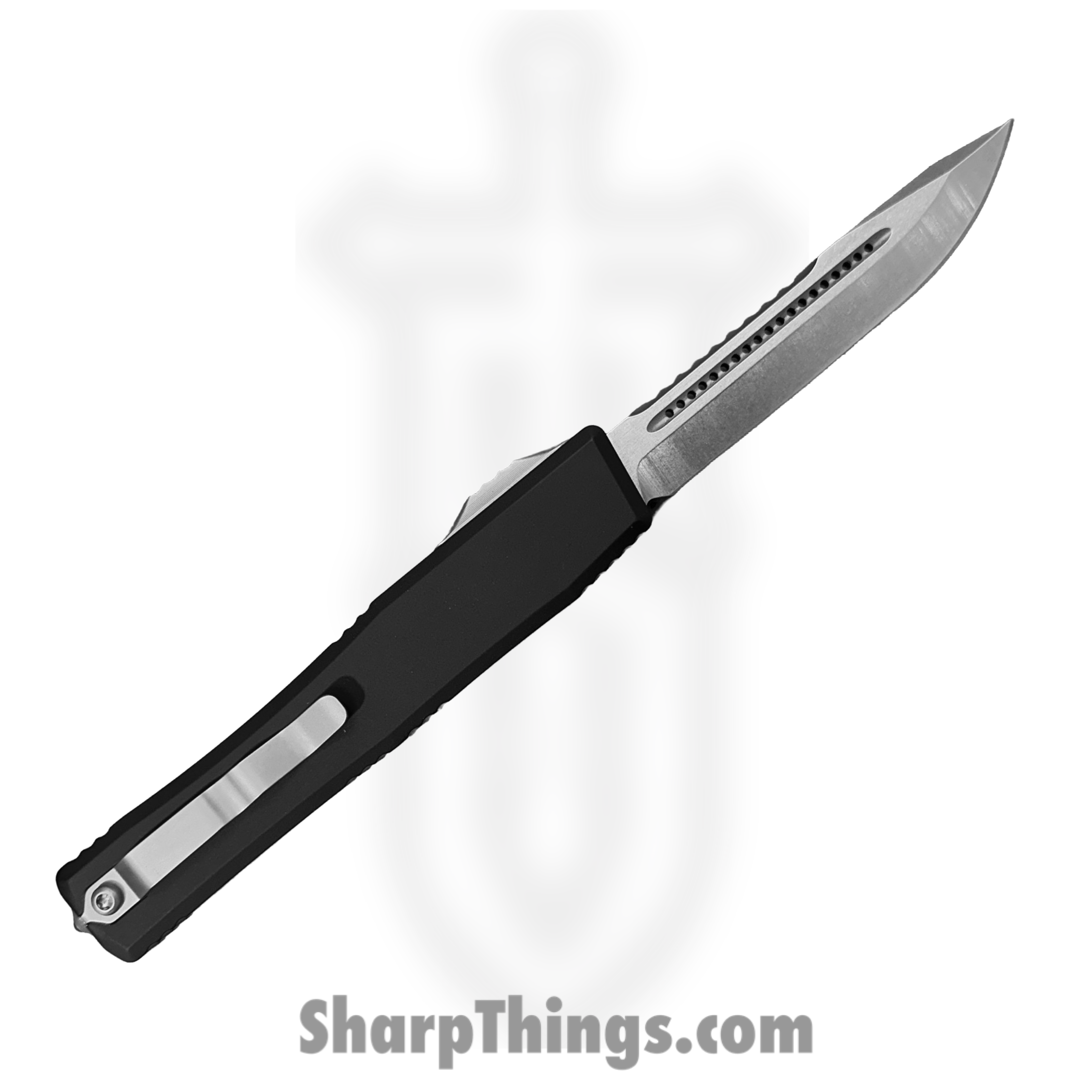 Heretic Knives - H014-2A - NYX - OTF Auto - CPM MagnaCut Stonewash Clip Point - 6061-T6 Aluminum - Black - Image 2