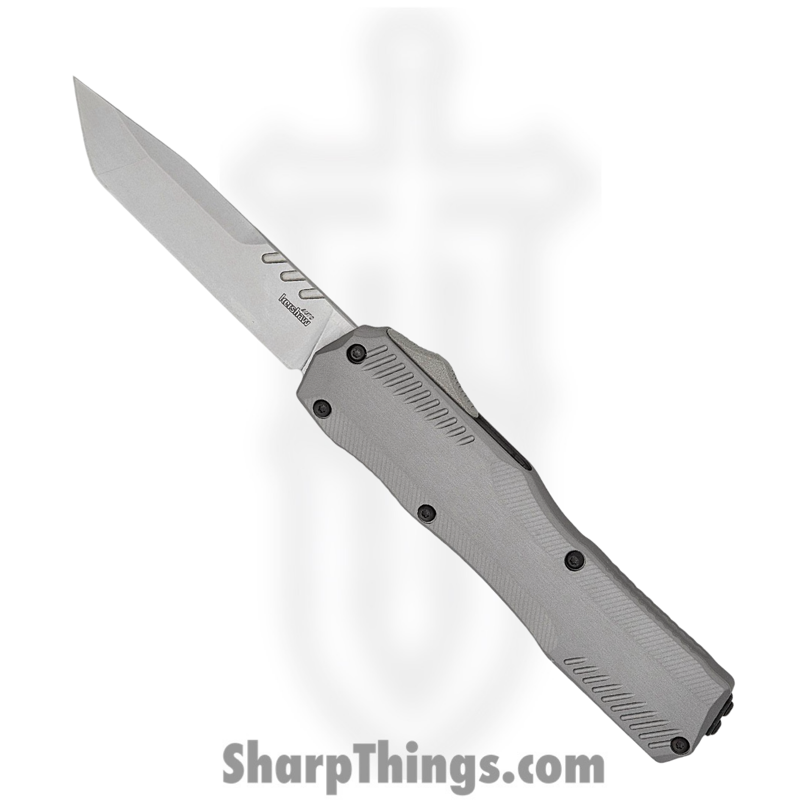 Kershaw - KS9000TGRYSW - Livewire - OTF Auto - CPM MagnaCut Stonewash Tanto - 6061-T6 Aluminum - Gray
