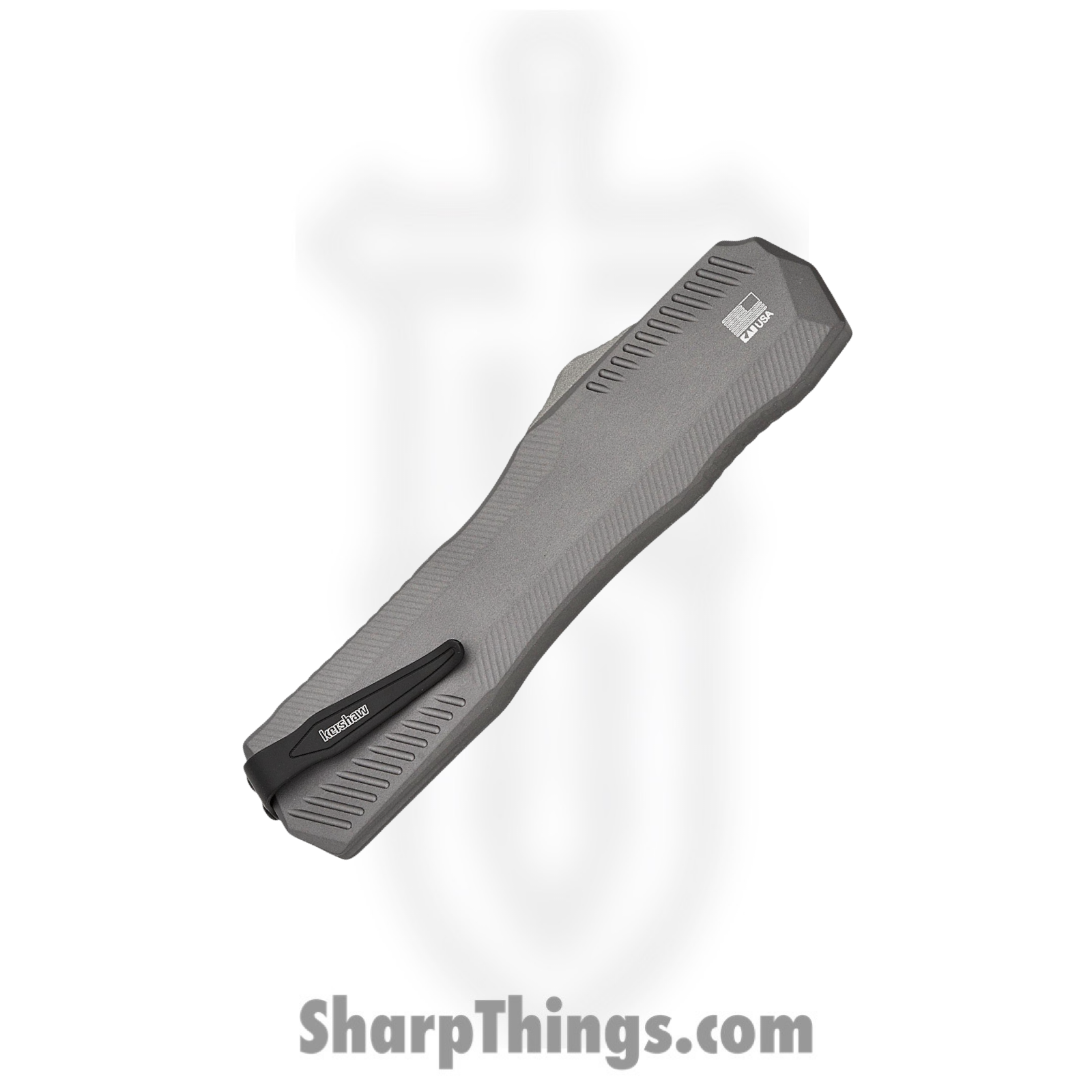 Kershaw - KS9000TGRYSW - Livewire - OTF Auto - CPM MagnaCut Stonewash Tanto - 6061-T6 Aluminum - Gray - Image 4