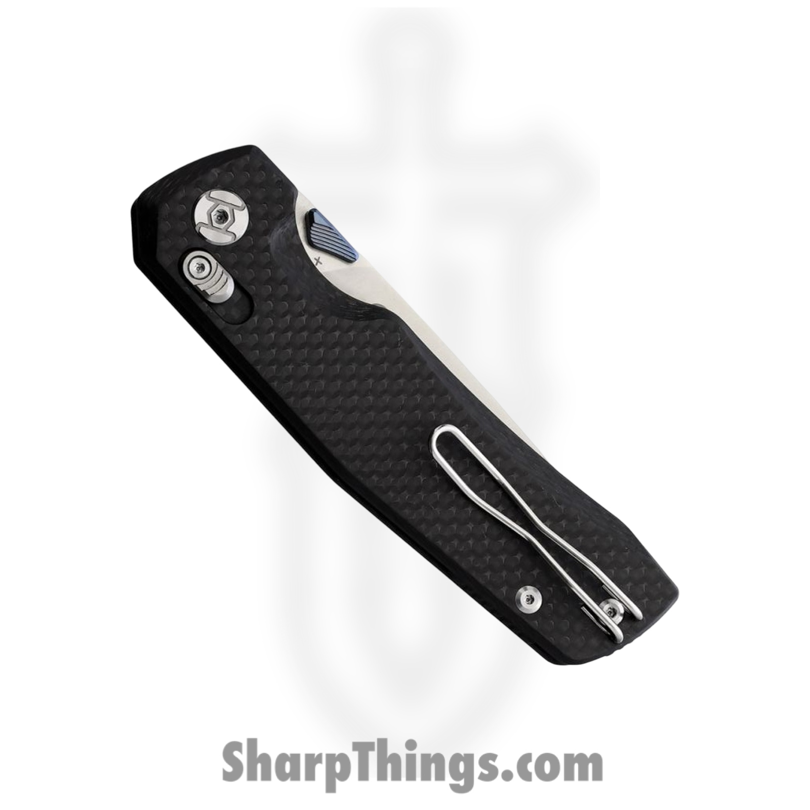 Kunwu - KUNX703F - X-TAO - Folding Knife - ELMAX Satin Drop Point - Carbon Fiber - Black - Image 2