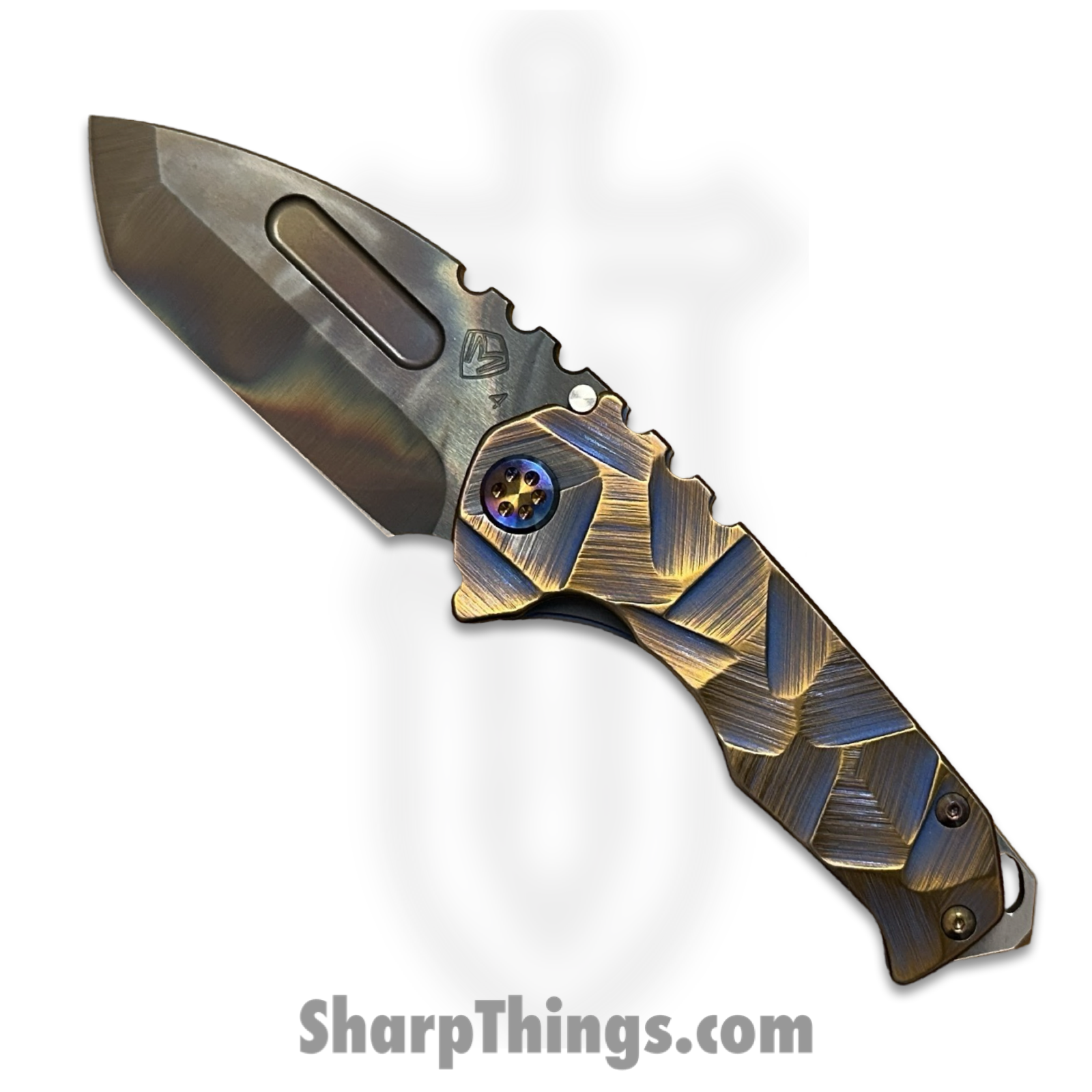 Medford Knife and Tool - MK0294VT-38A3-TFCF-BZ - Genesis T - Folding Knife - S45VN Vulcan Tanto - Titanium - Blue, Rose