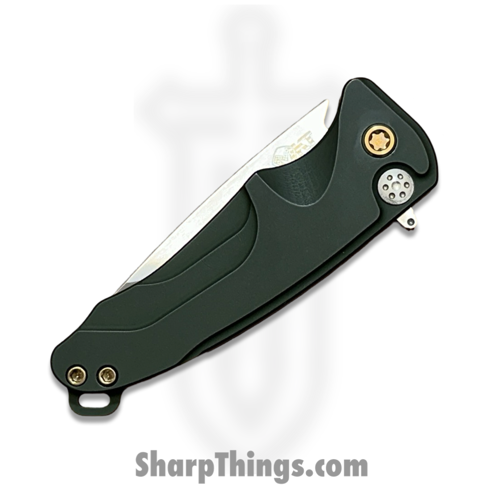 Medford Knife and Tool - MK0394TQ-40AG-T1C1-Q4 - Smooth Criminal - Folding Knife - S45VN Tumbled Drop Point - Aluminum - Green - Image 3