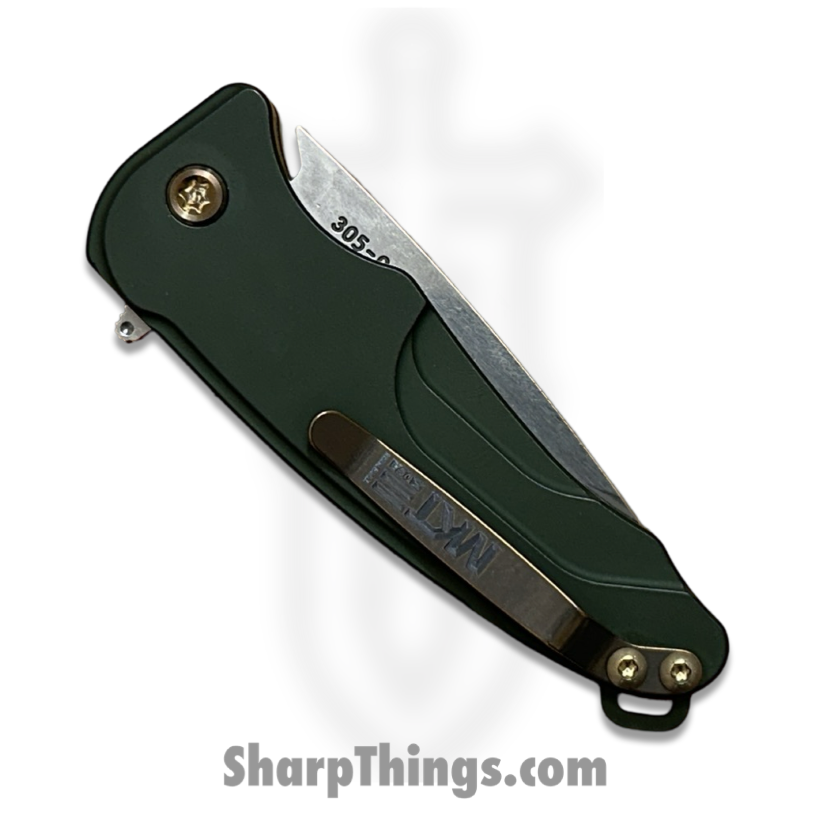 Medford Knife and Tool - MK0394TQ-40AG-T1C1-Q4 - Smooth Criminal - Folding Knife - S45VN Tumbled Drop Point - Aluminum - Green - Image 4