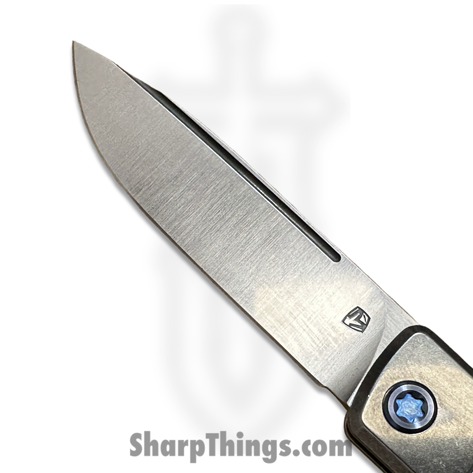 Medford Knife and Tool - MK2114TD-01TM-T2C2-Q4 - Gentlemen Jack 2 - Folding Knife - S45VN Tumbled Drop Point - Titanium - Natural, Blue - Image 6