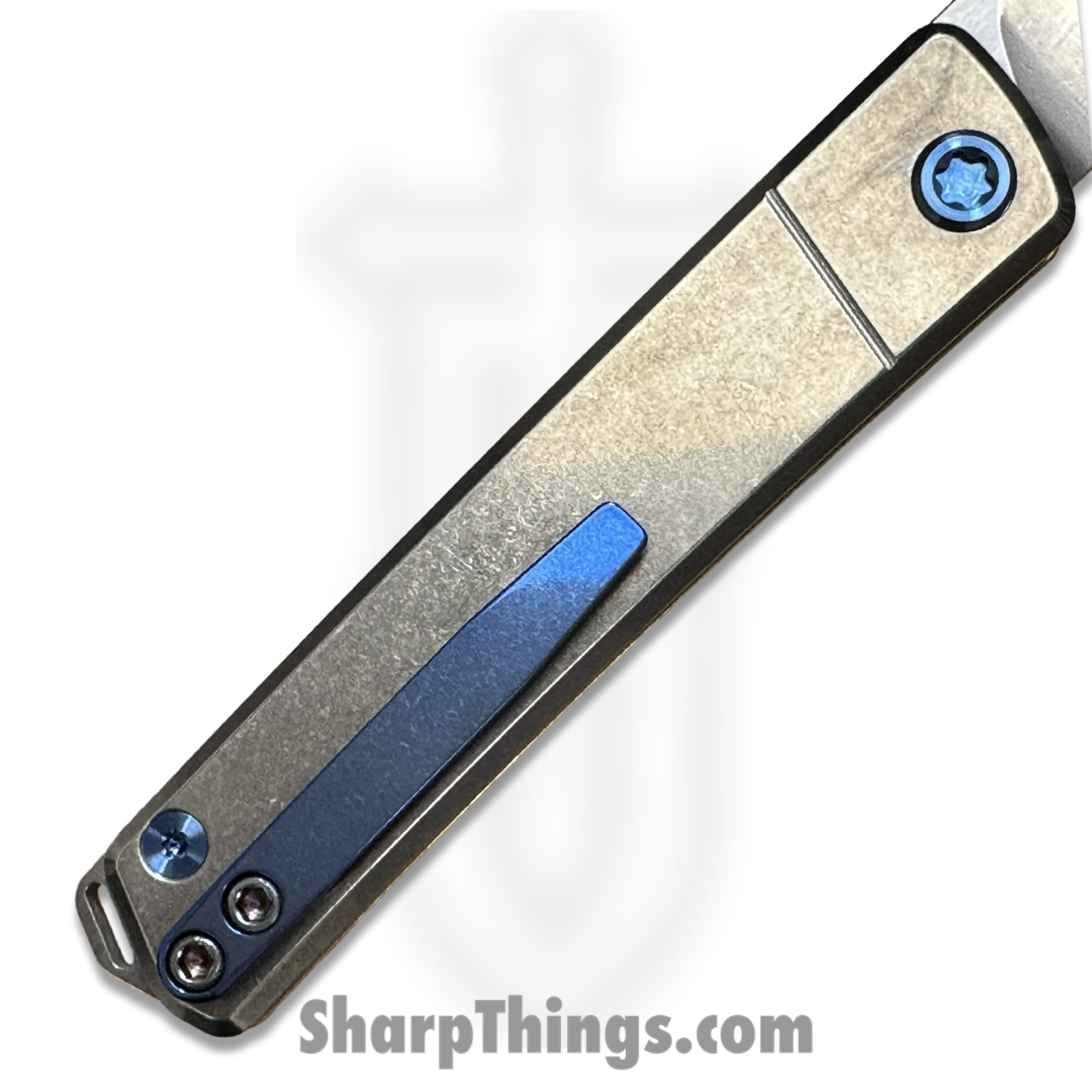 Medford Knife and Tool - MK2114TD-01TM-T2C2-Q4 - Gentlemen Jack 2 - Folding Knife - S45VN Tumbled Drop Point - Titanium - Natural, Blue - Image 7